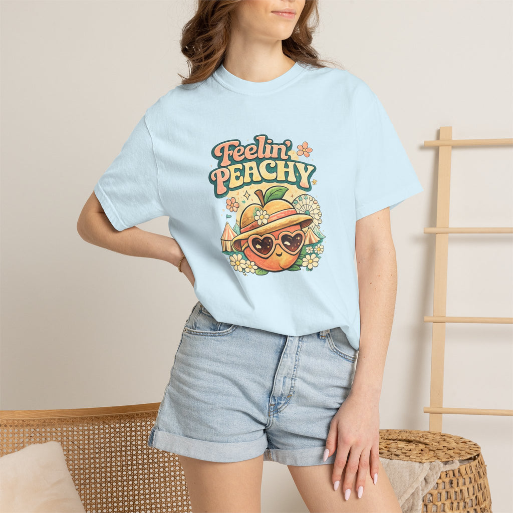 Feelin' Peachy T-Shirt – Retro Summer Peach Graphic Tee