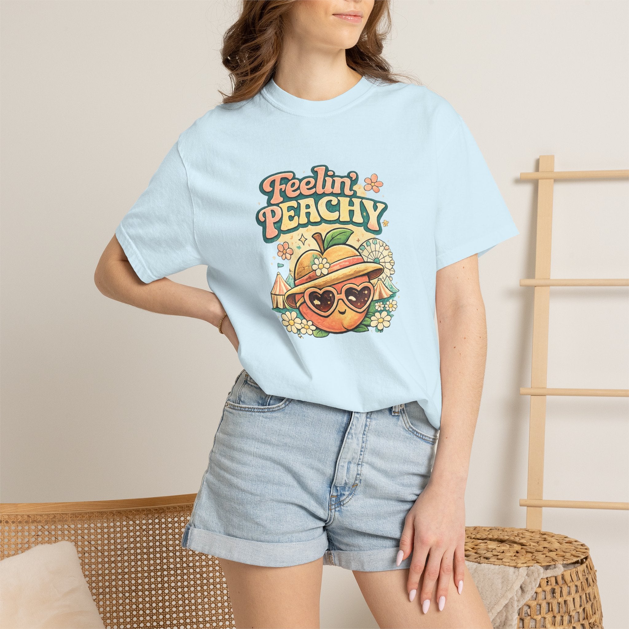 Feelin' Peachy T-Shirt – Retro Summer Peach Graphic Tee