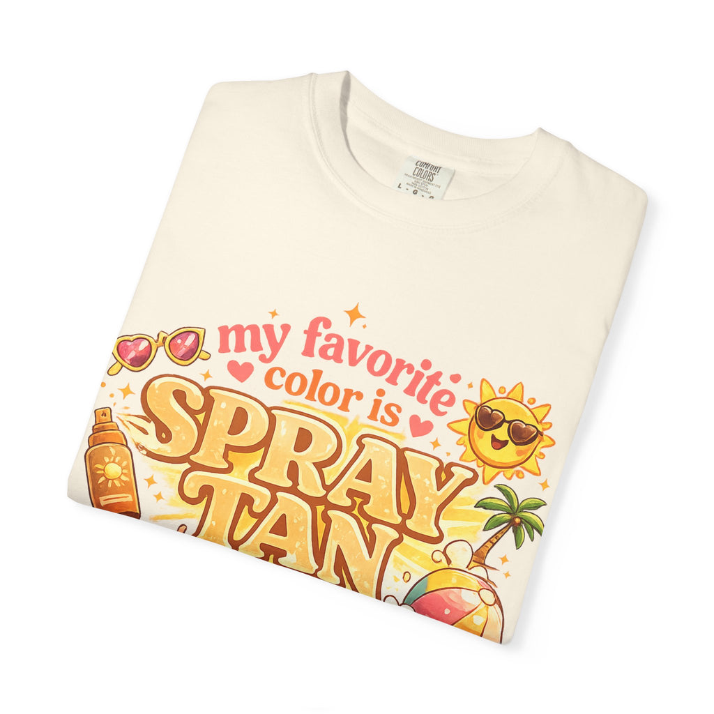 Spray Tan Retro Beach T-Shirt — "My Favorite Color is Spray Tan"