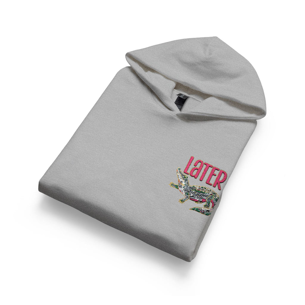 Youth Hooded Sweatshirt - 'Love' Floral Graphic Chest Pocket Design, Cozy Casual Pullover for Kids