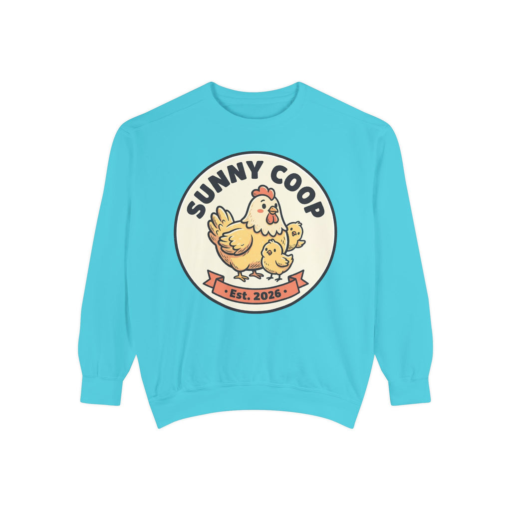 Sunny Coop Crewneck Sweatshirt — Chicken & Chick Farm Logo Pullover