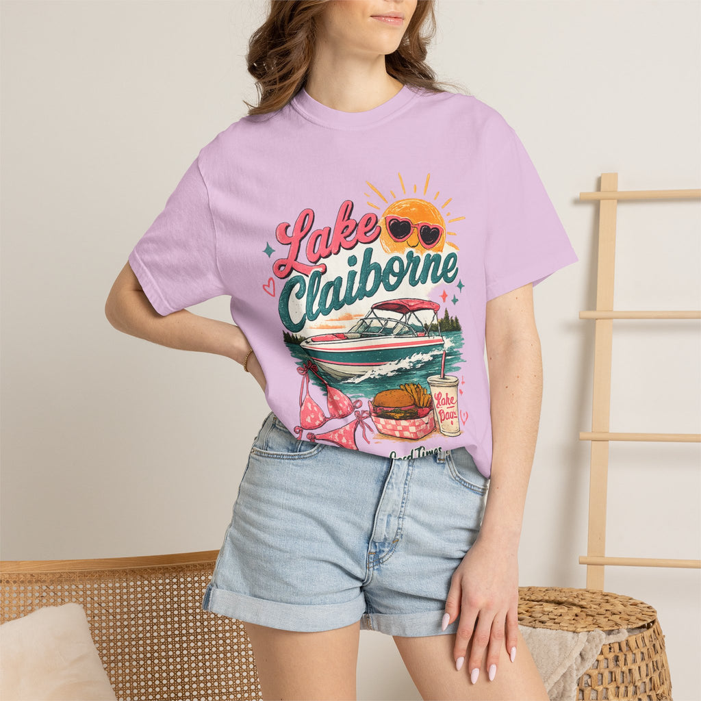 Lake Claiborne T-Shirt — Retro Lakeside Summer Graphic Tee