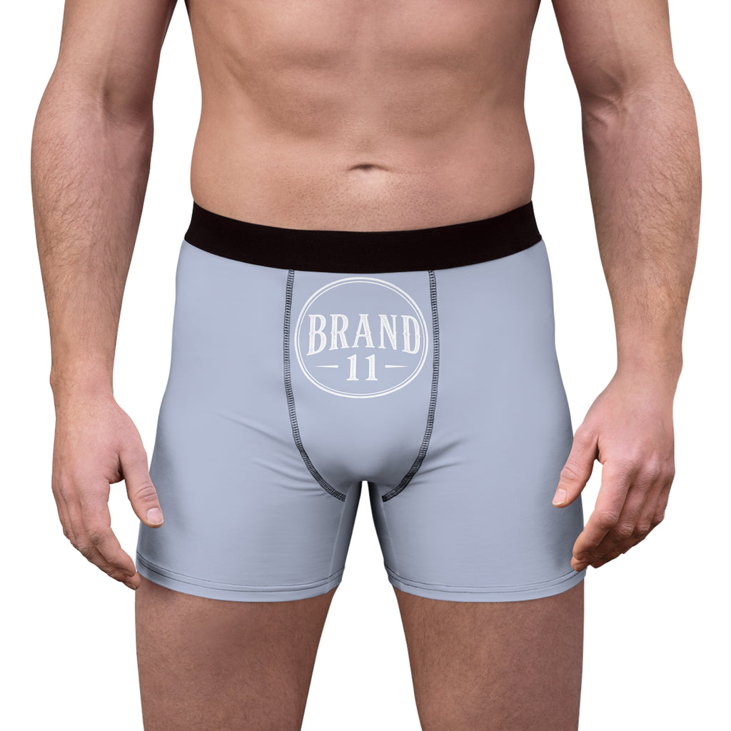 Light Gray Men's Boxer Briefs — Comfortable All-Over-Print Underwear