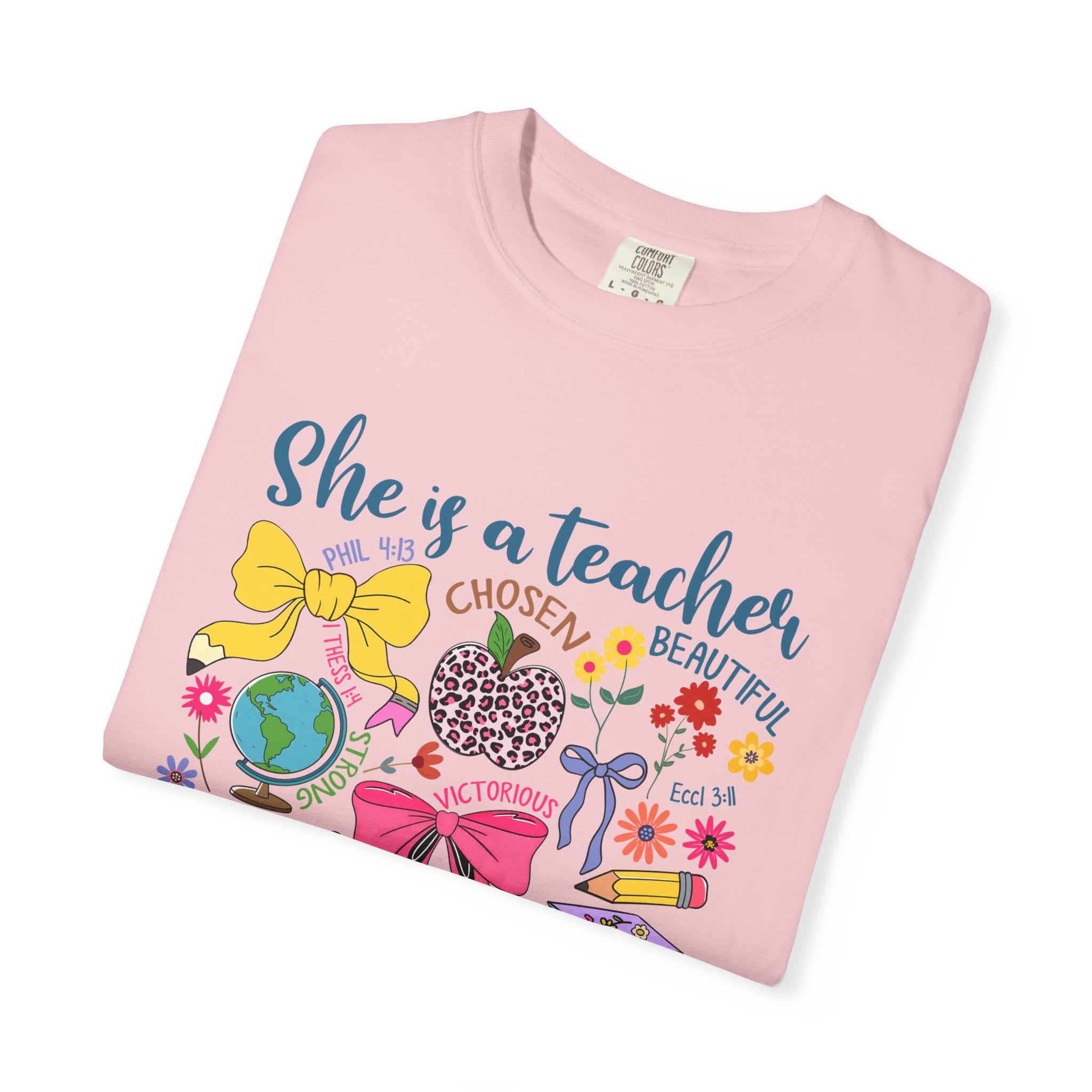 Teacher Appreciation T‑Shirt — "She is a Teacher" Floral Graphic Tee for Educators