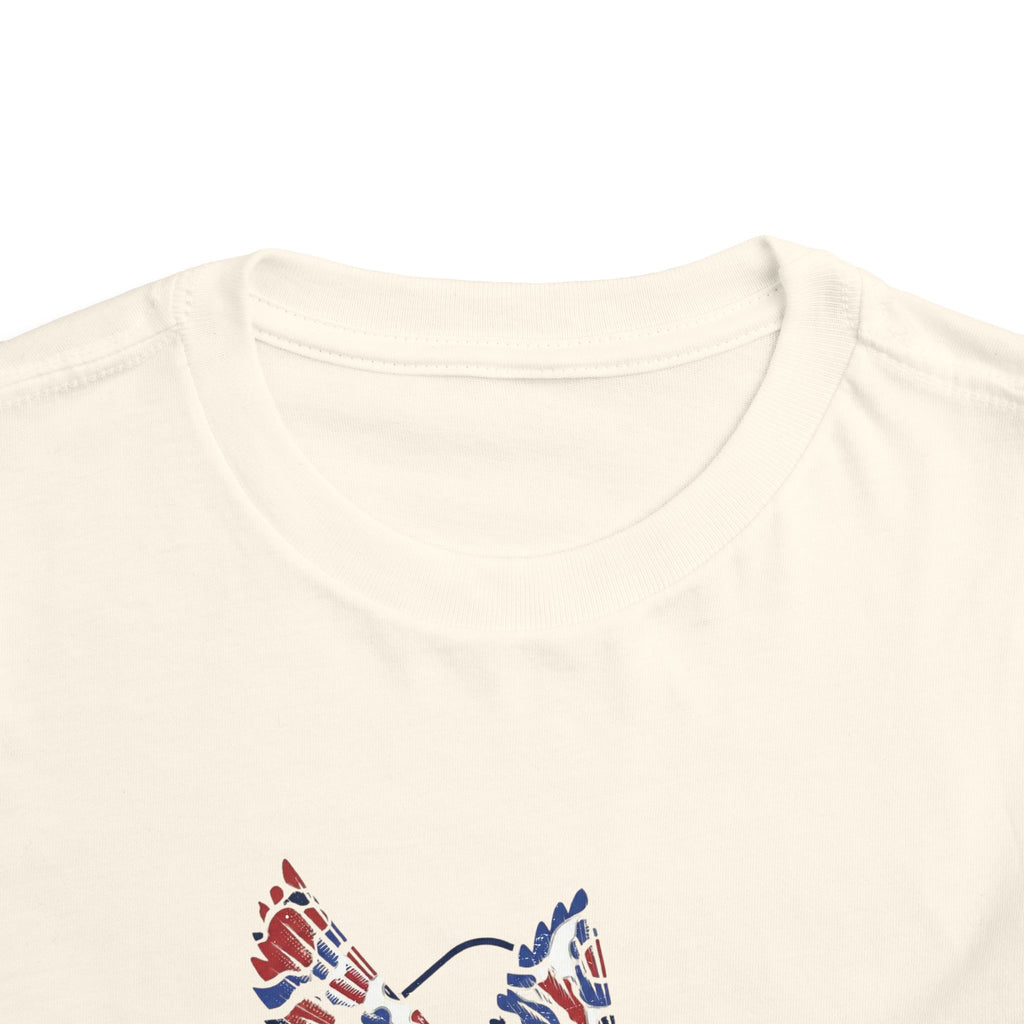 Toddler Tee — Patriotic Patchwork Dove Graphic (4th of July, Memorial Day)