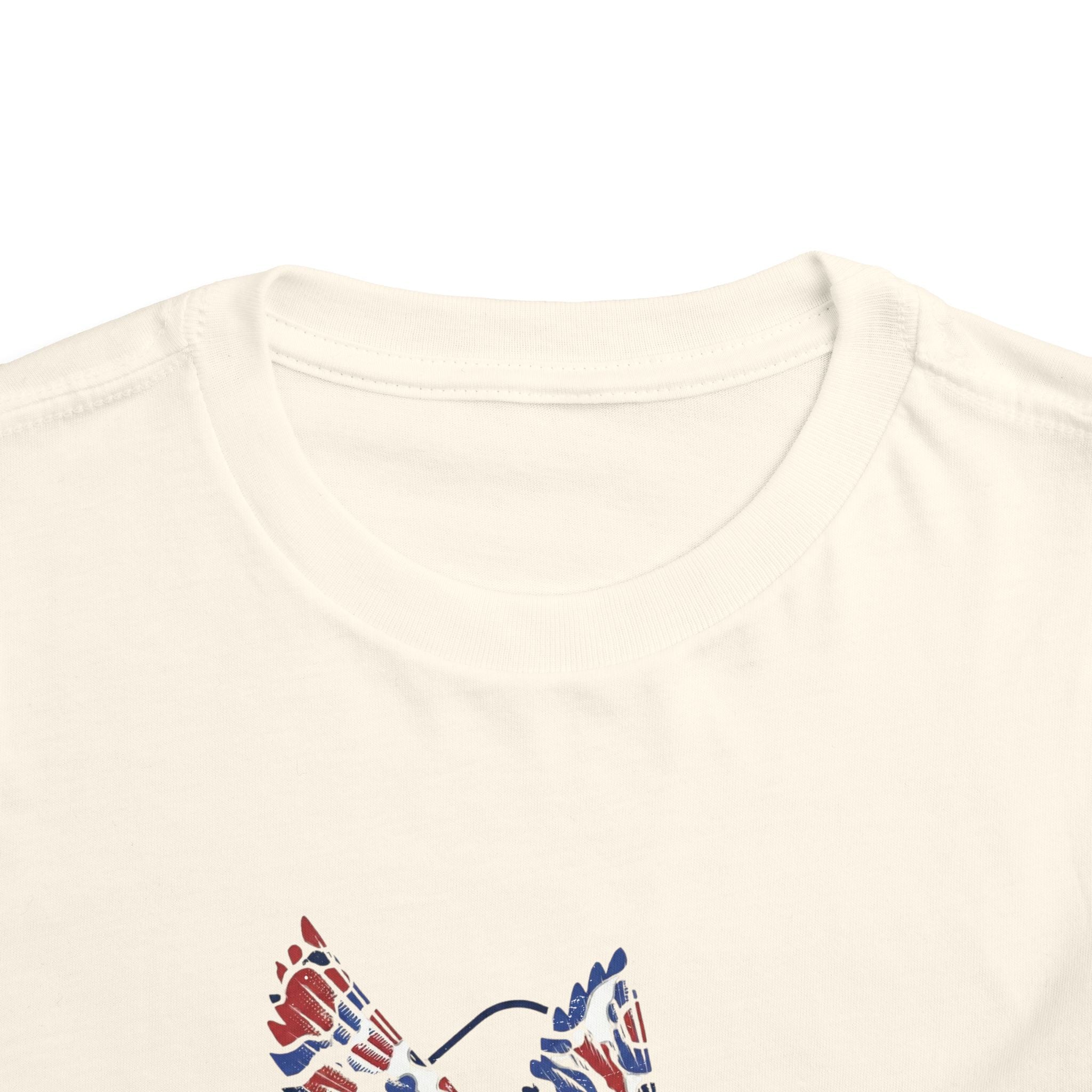 Toddler Tee — Patriotic Patchwork Dove Graphic (4th of July, Memorial Day)