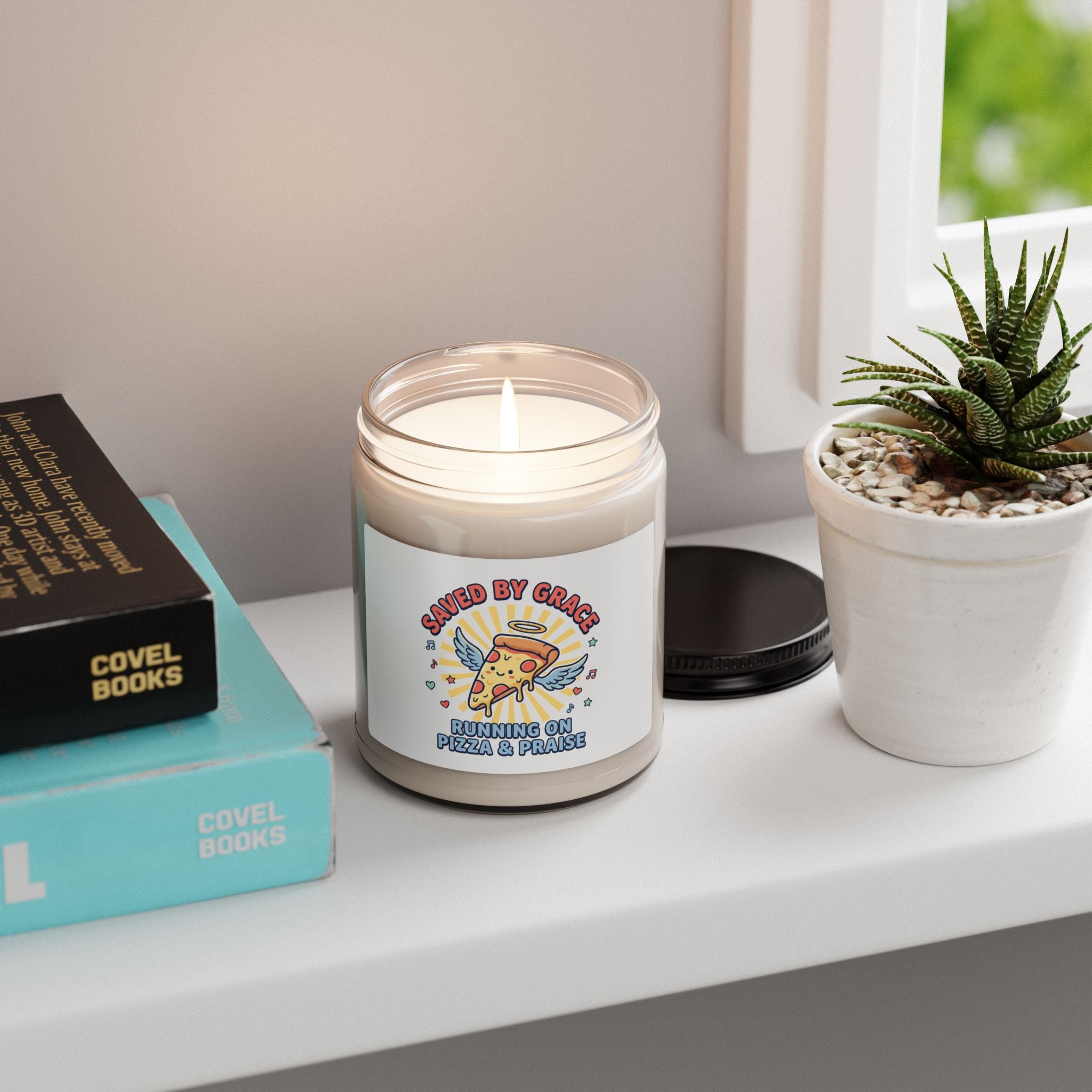 Saved by Grace Pizza Candle | Christian memes, faith humor