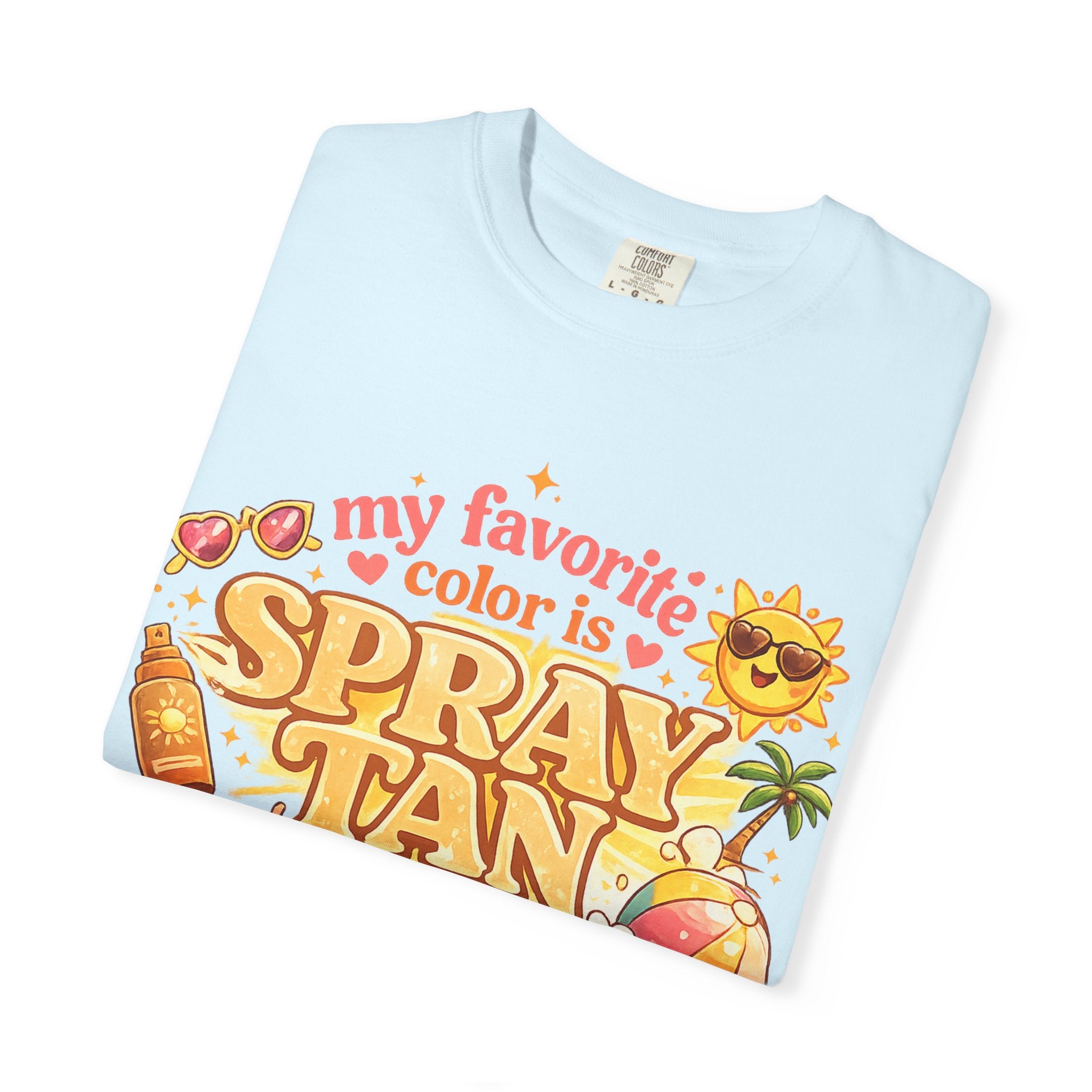 Spray Tan Retro Beach T-Shirt — "My Favorite Color is Spray Tan"