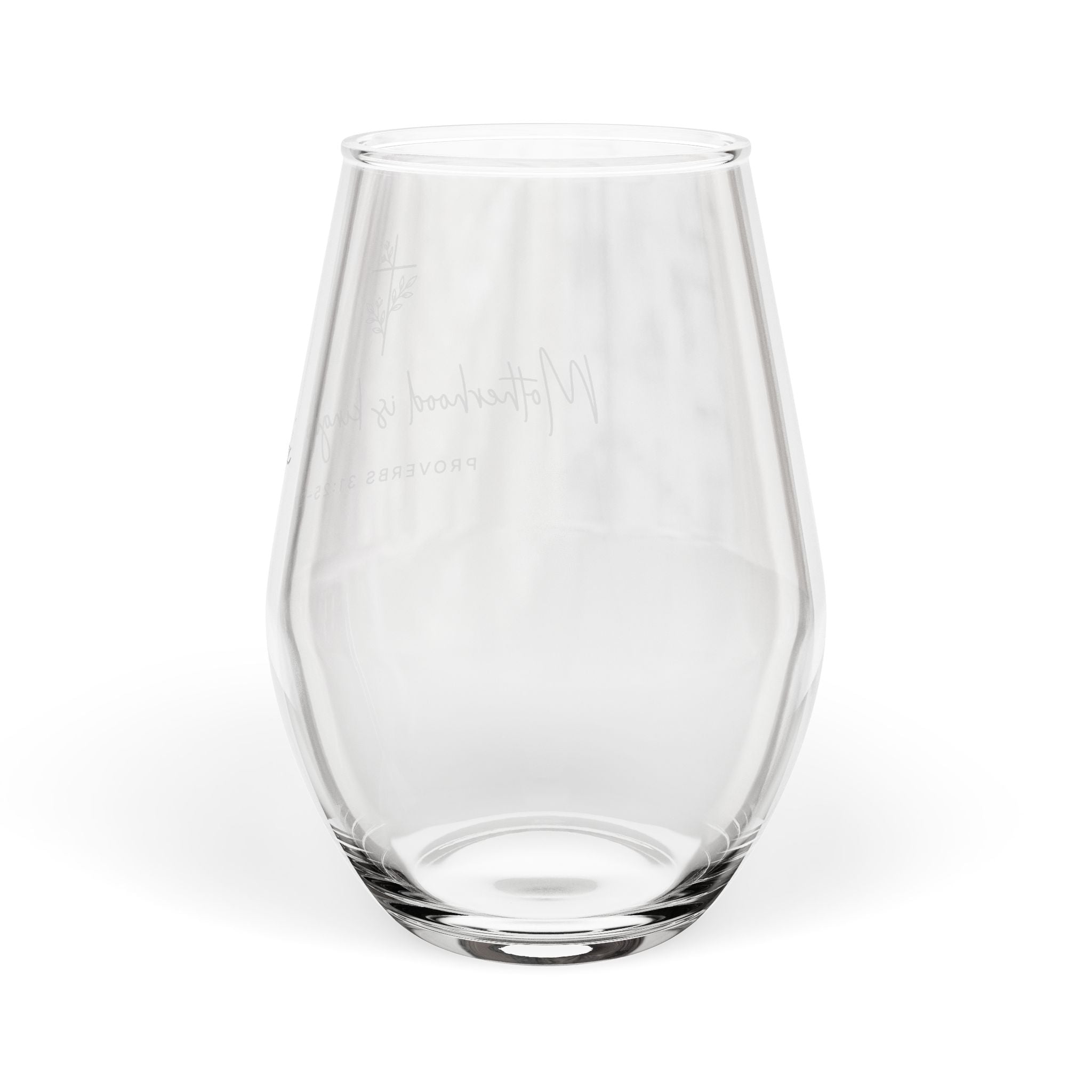 Motherhood Is Kingdom Work Stemless Wine Glass – 11.75 oz Christian Gift