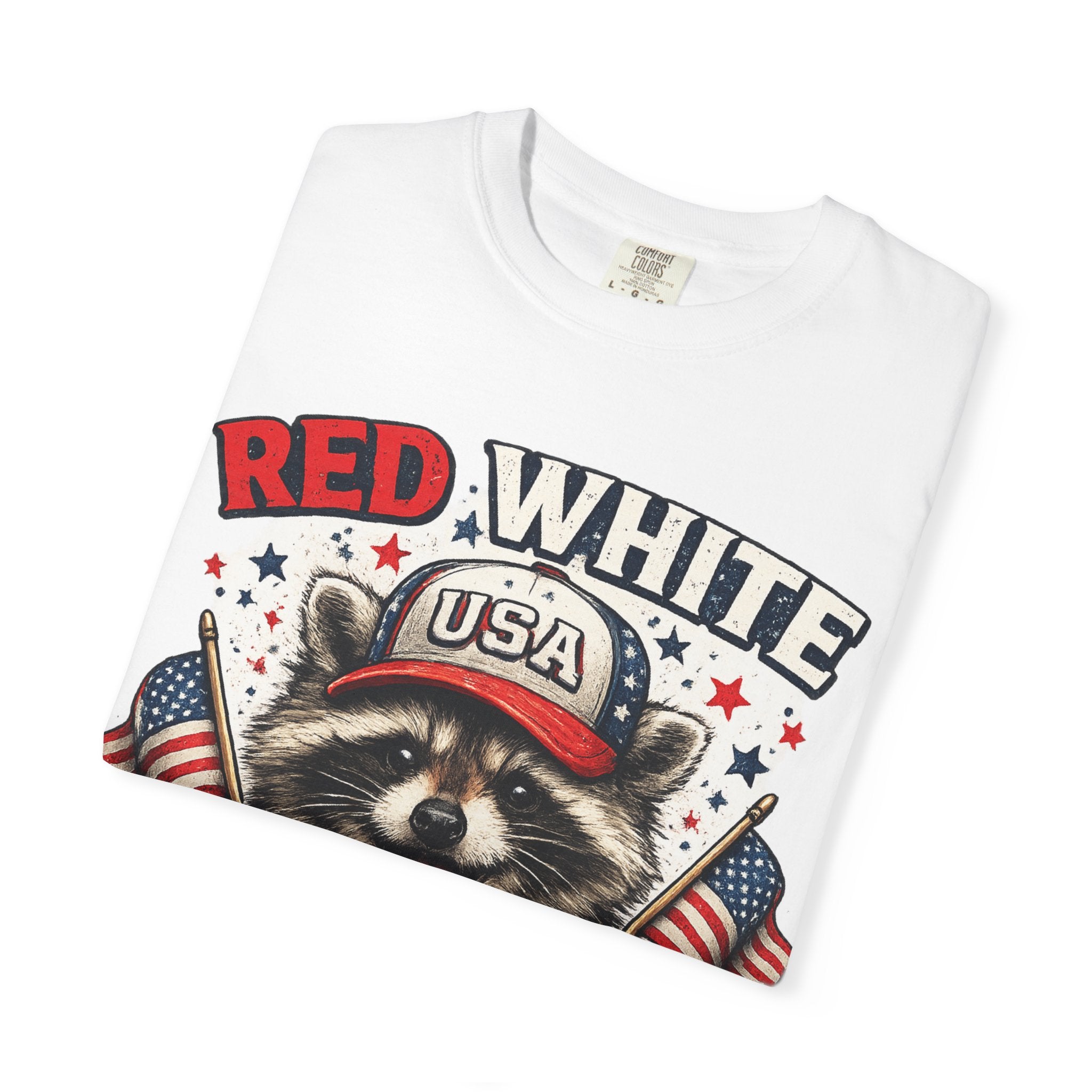 Patriotic Raccoon 'Red White and Feral' T-Shirt