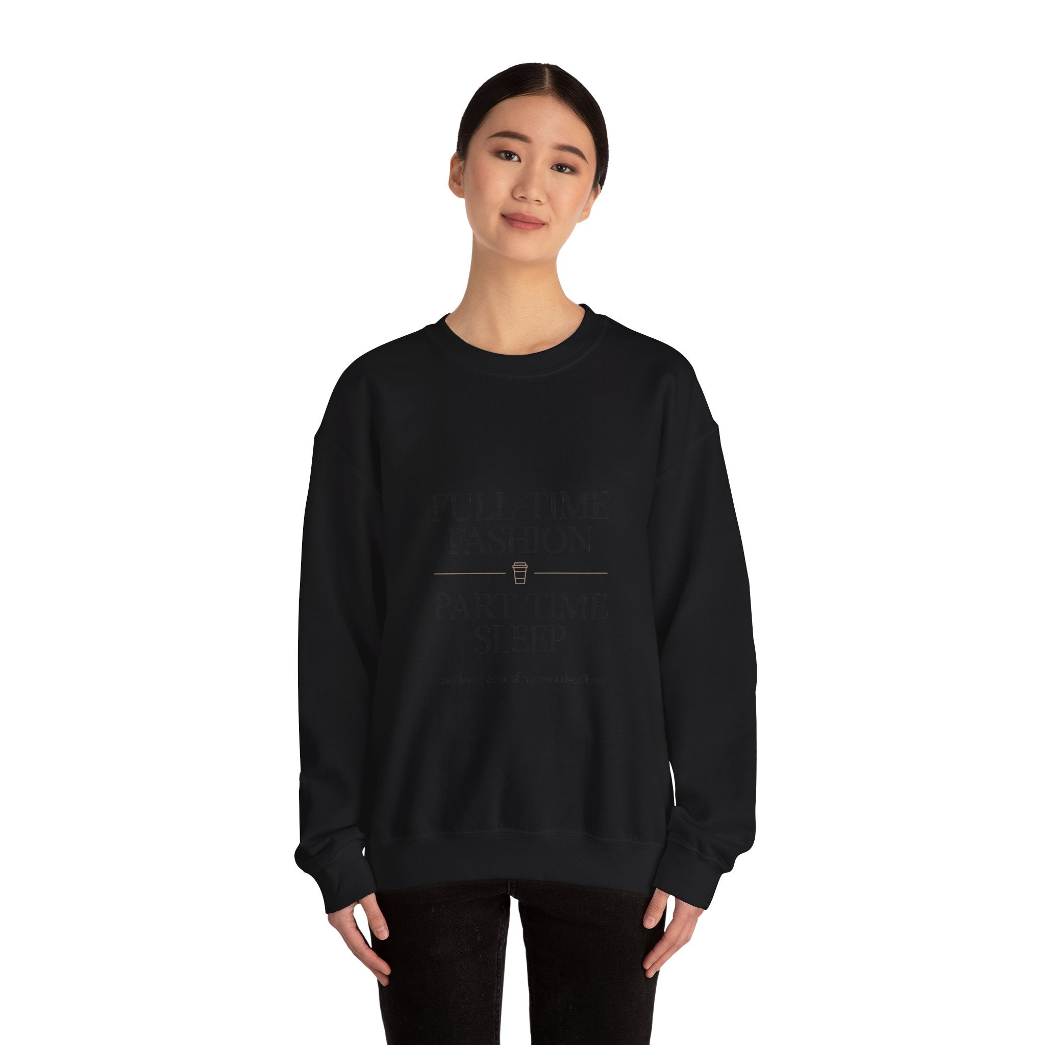 Full-Time Fashion Crewneck Sweatshirt | Parisian Chic, Magazine Font