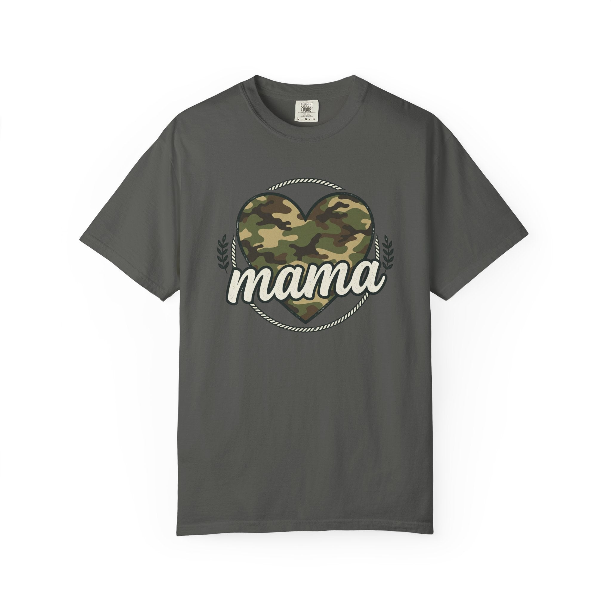 Mama Camo Heart T-Shirt — Military Camouflage Mom Tee