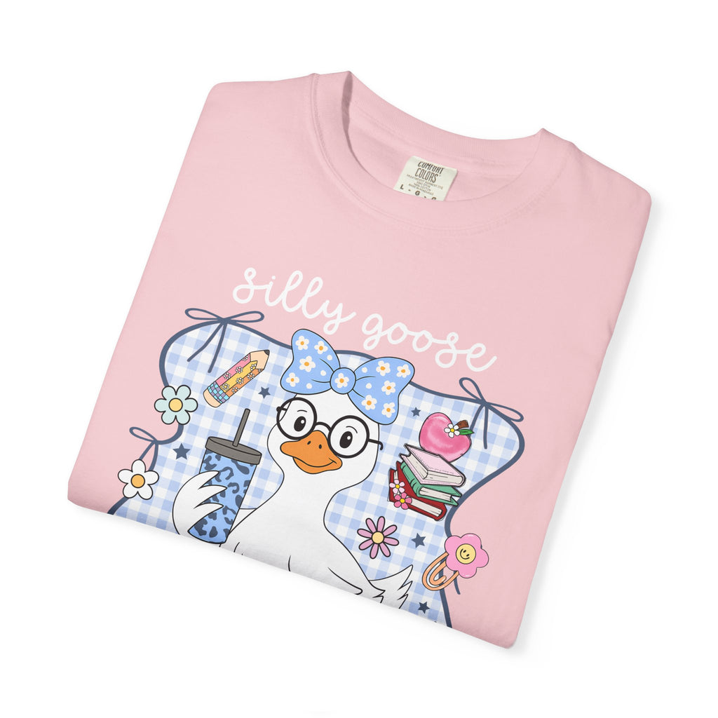 Duck with Blue Gingham Bow Tee — Cute Farm Animal Graphic T-Shirt