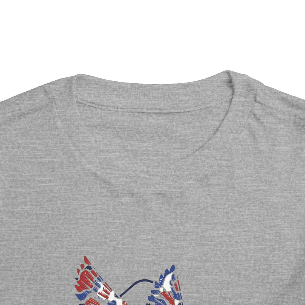 Toddler Tee — Patriotic Patchwork Dove Graphic (4th of July, Memorial Day)
