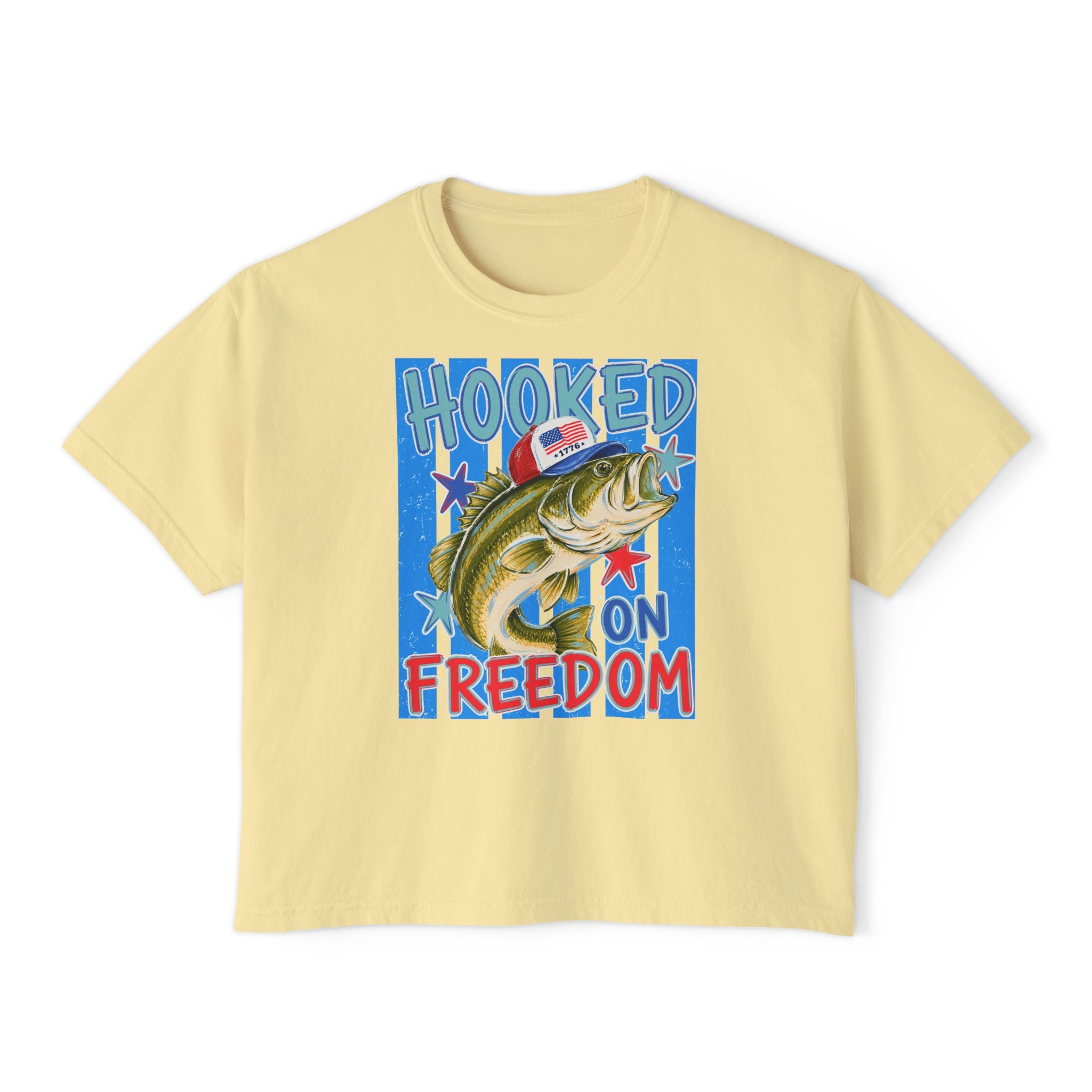 Patriotic 'Hooked on Freedom' Fishing Tee
