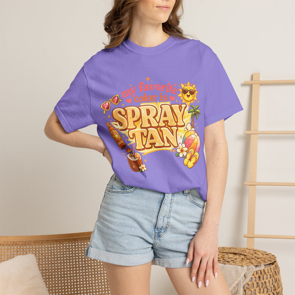 Spray Tan Retro Beach T-Shirt — "My Favorite Color is Spray Tan"