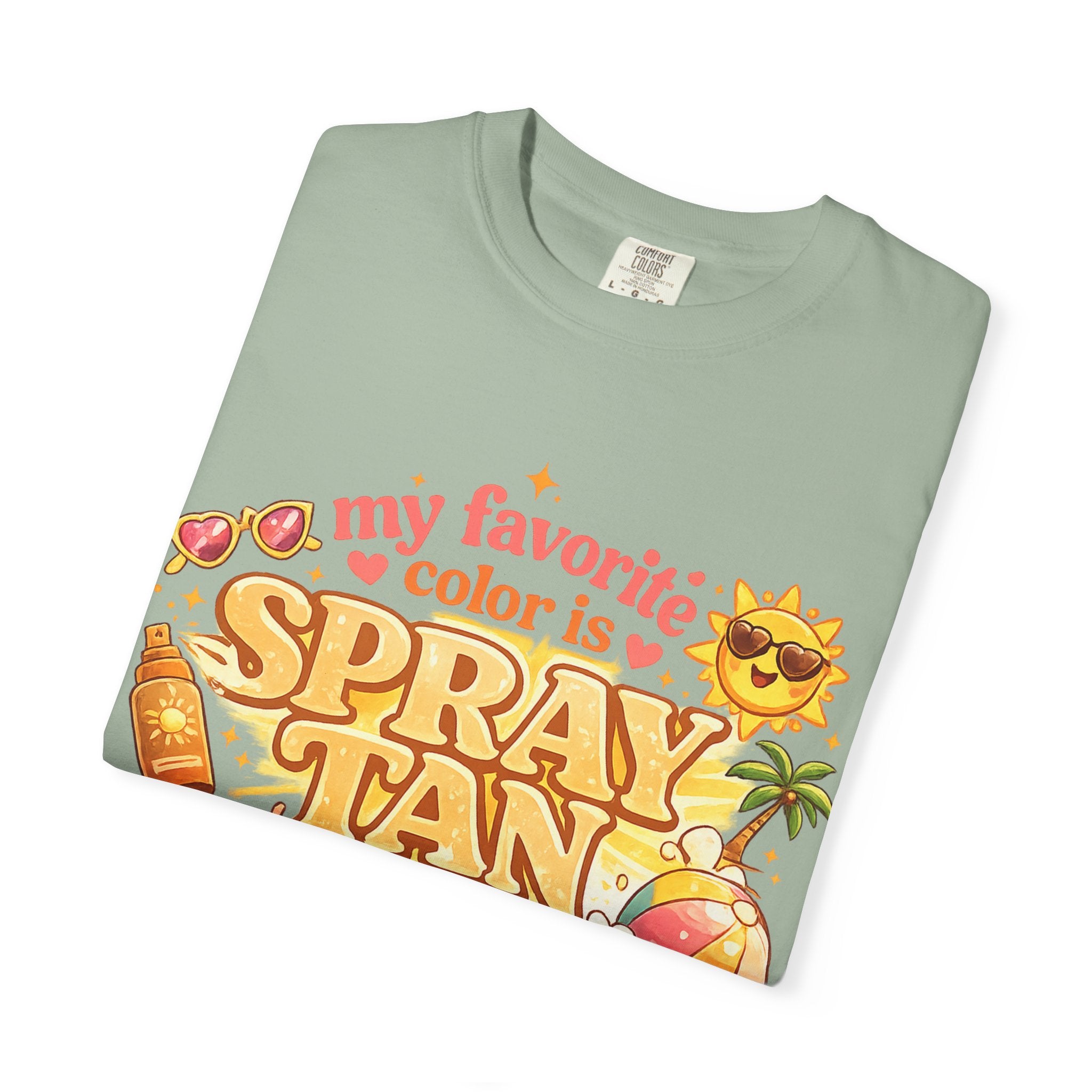 Spray Tan Retro Beach T-Shirt — "My Favorite Color is Spray Tan"