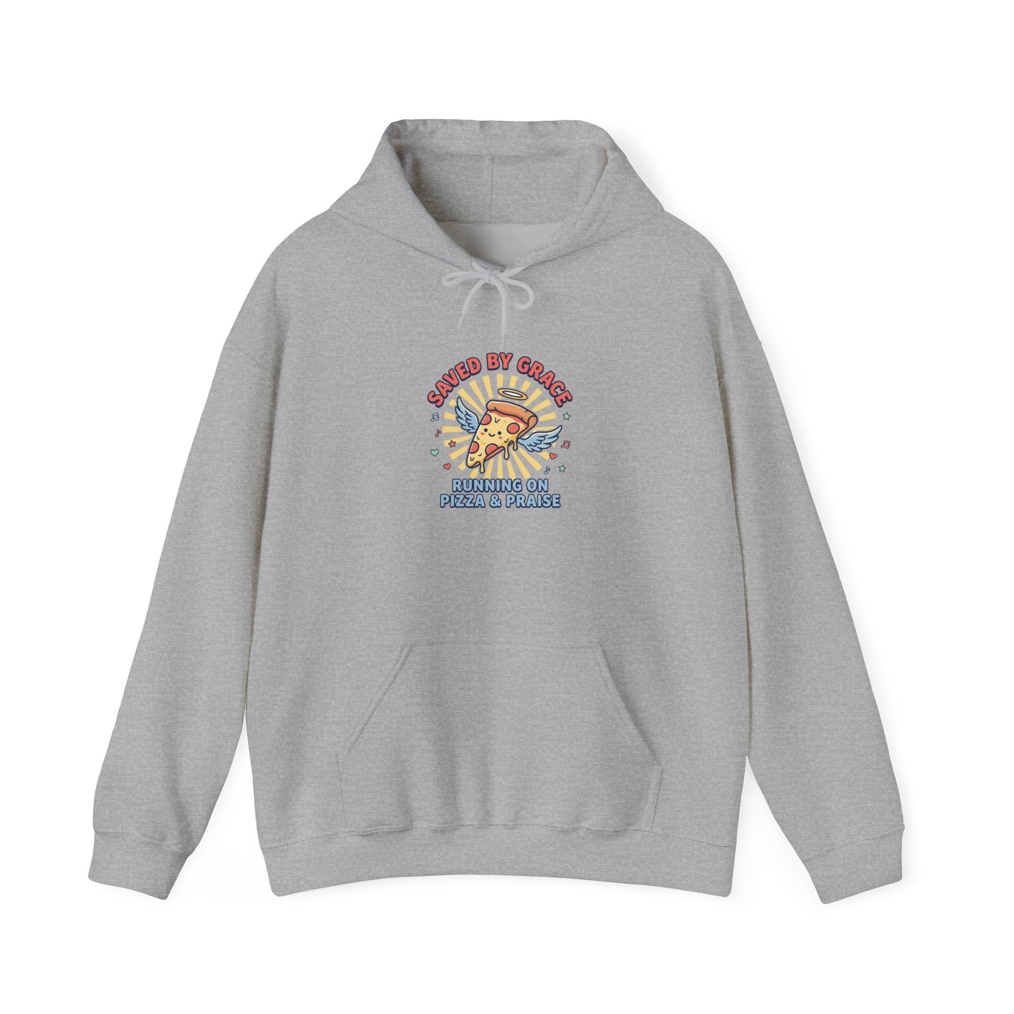 Saved By Grace Pizza & Prayers Hoodie | Christian memes, church camp retro