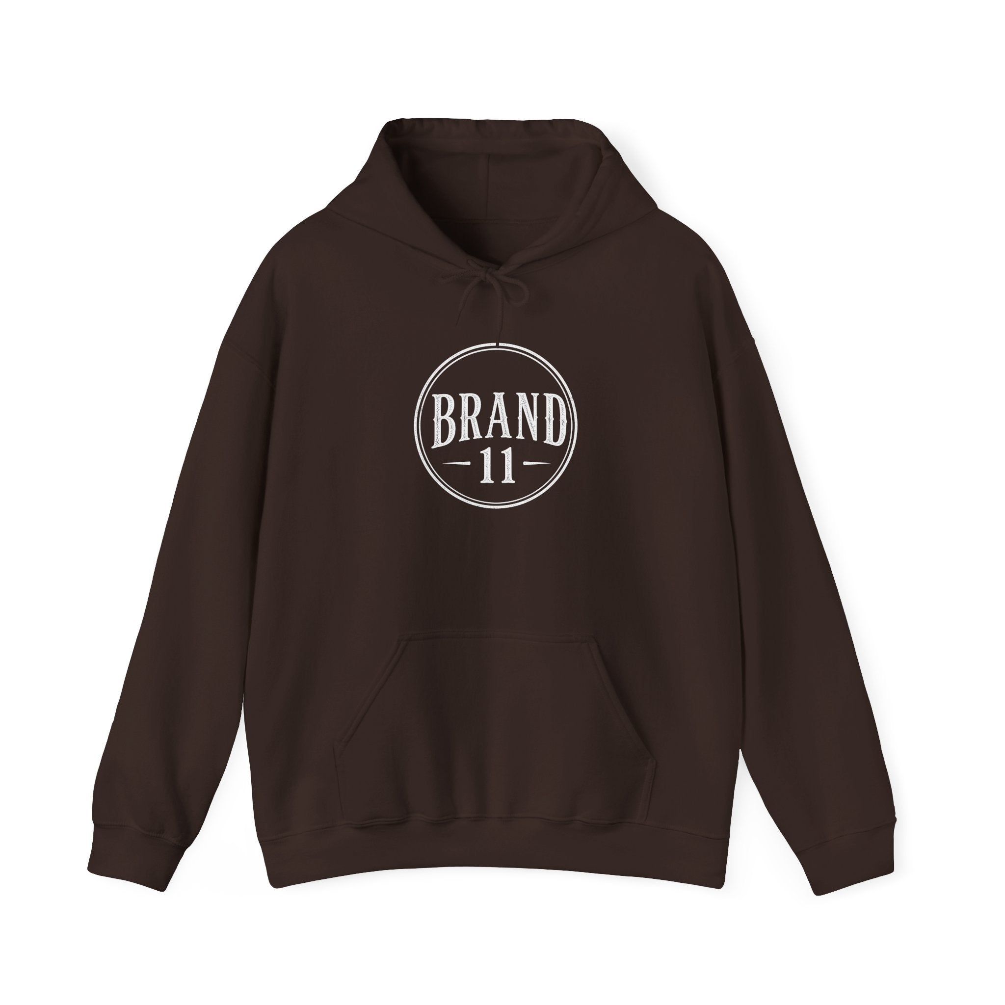Brand 11 Vintage Circle Logo Hoodie – Classic Black Pullover