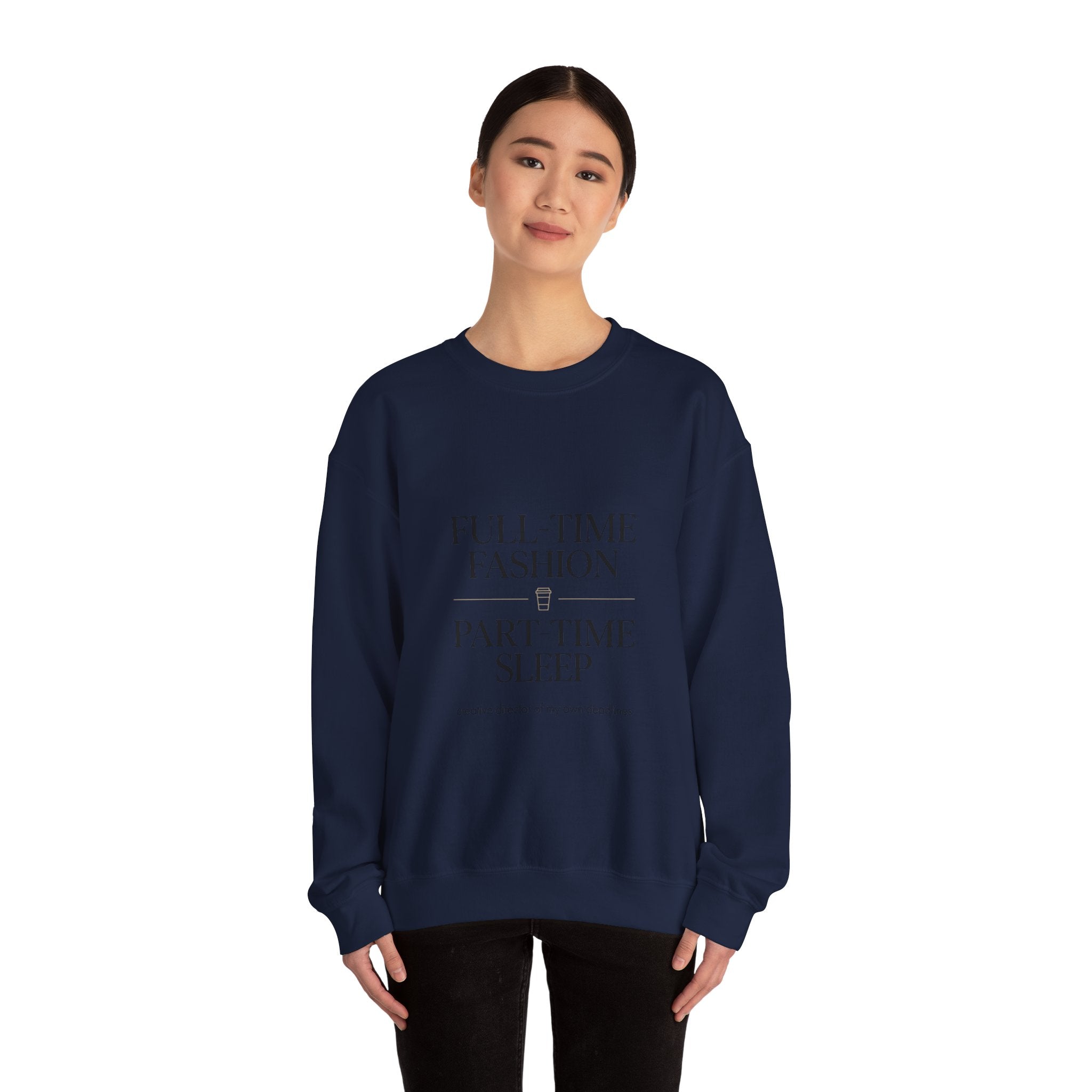 Full-Time Fashion Crewneck Sweatshirt | Parisian Chic, Magazine Font