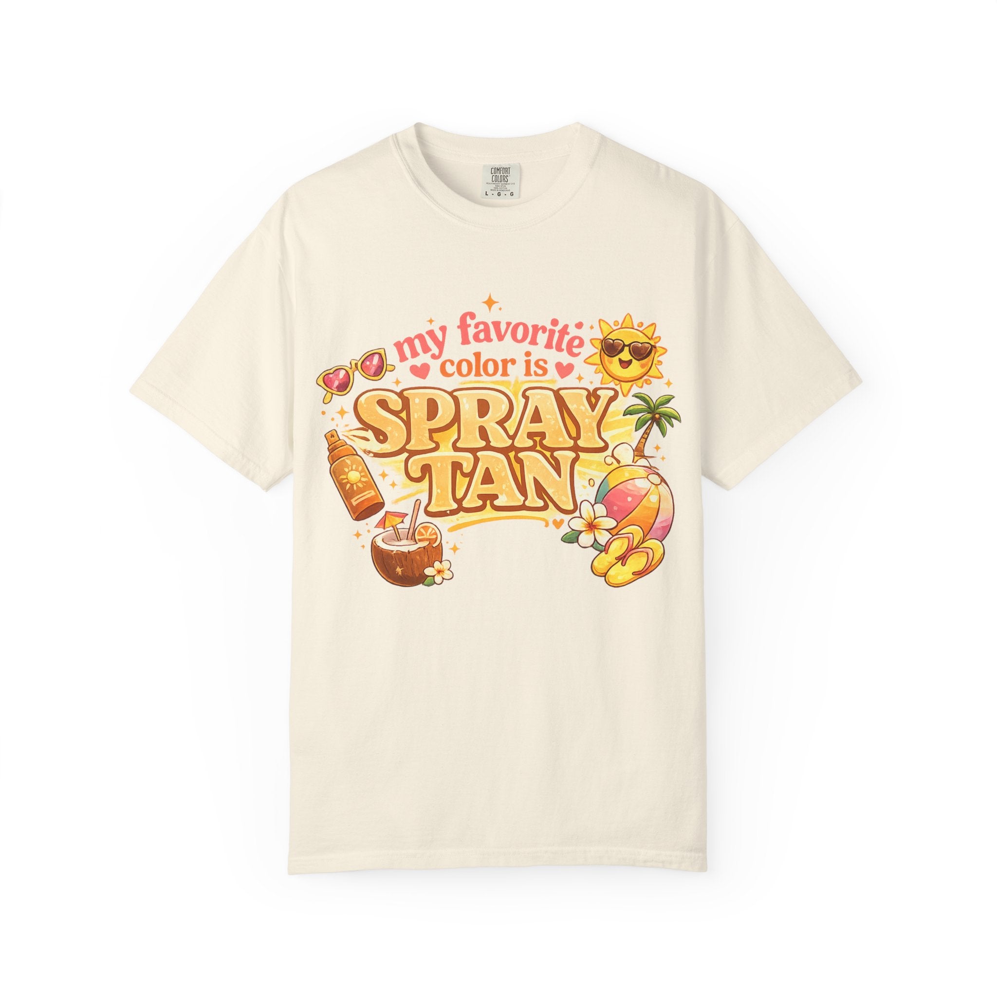 Spray Tan Retro Beach T-Shirt — "My Favorite Color is Spray Tan"