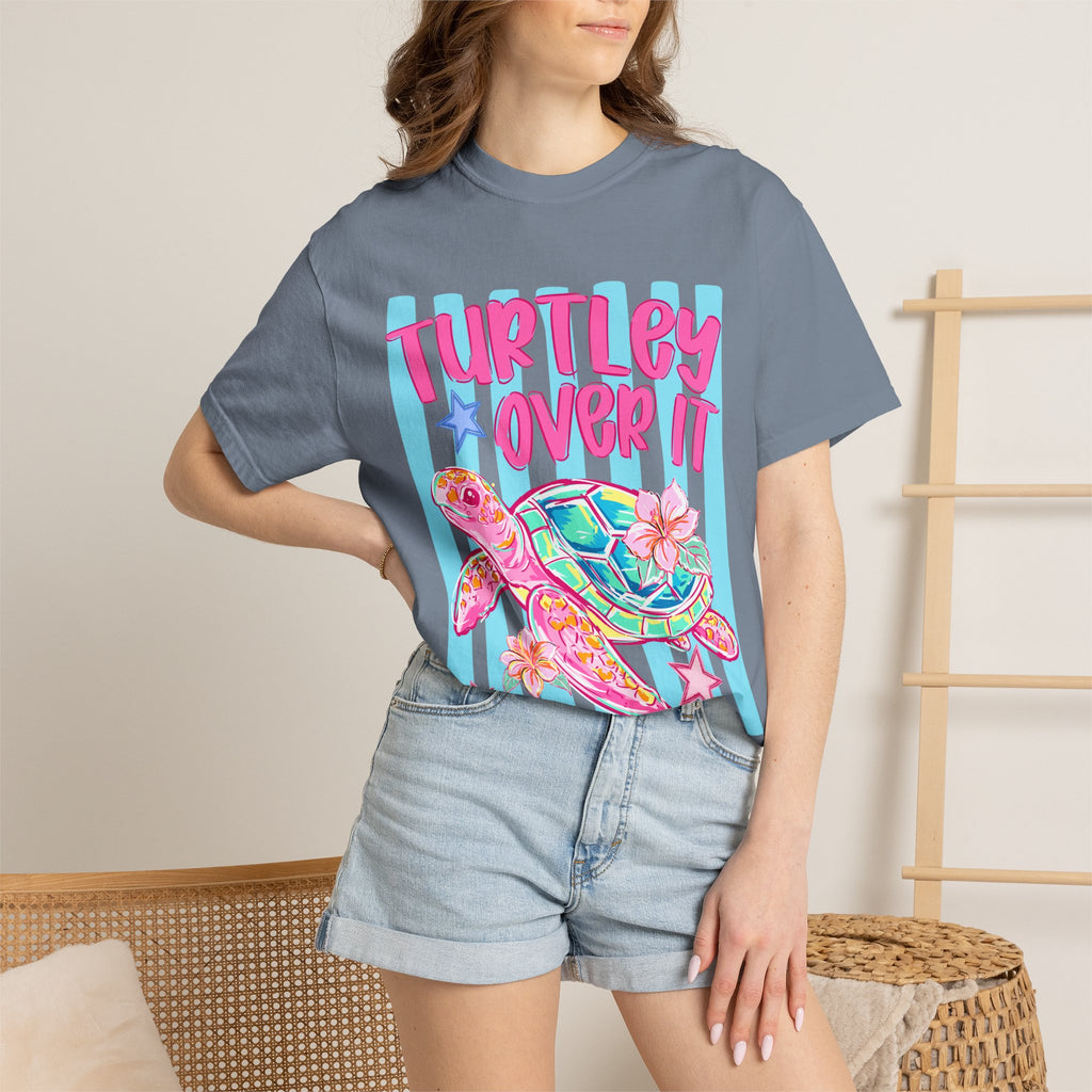 Turtley Over It Sea Turtle Graphic T-Shirt