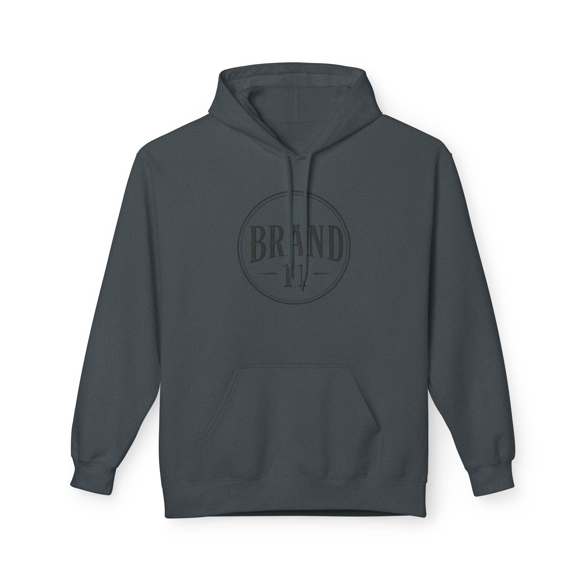 Minimal Vintage Logo Hoodie — Neutral Cream Branded Chest Print