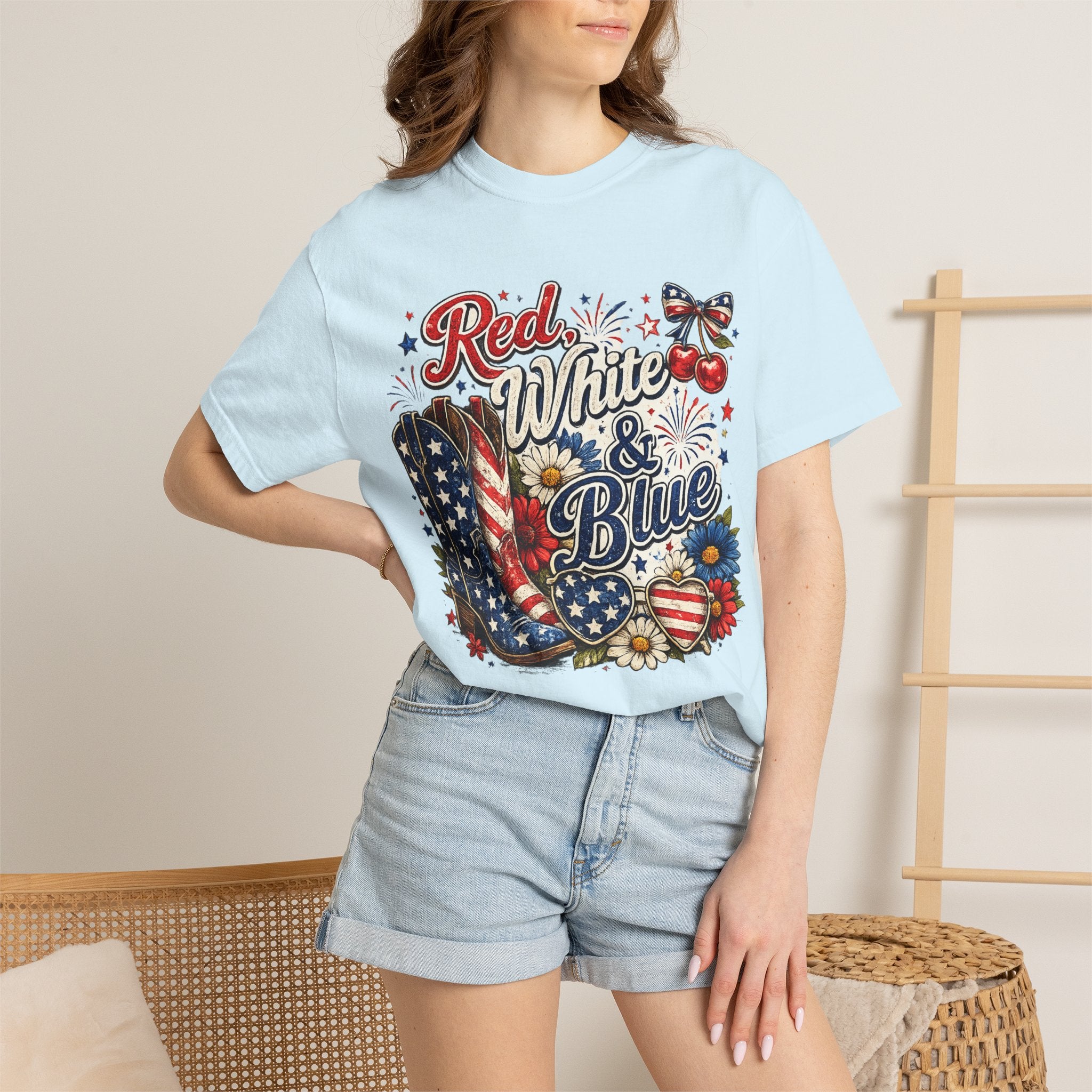 Patriotic Red White & Blue Graphic T-Shirt