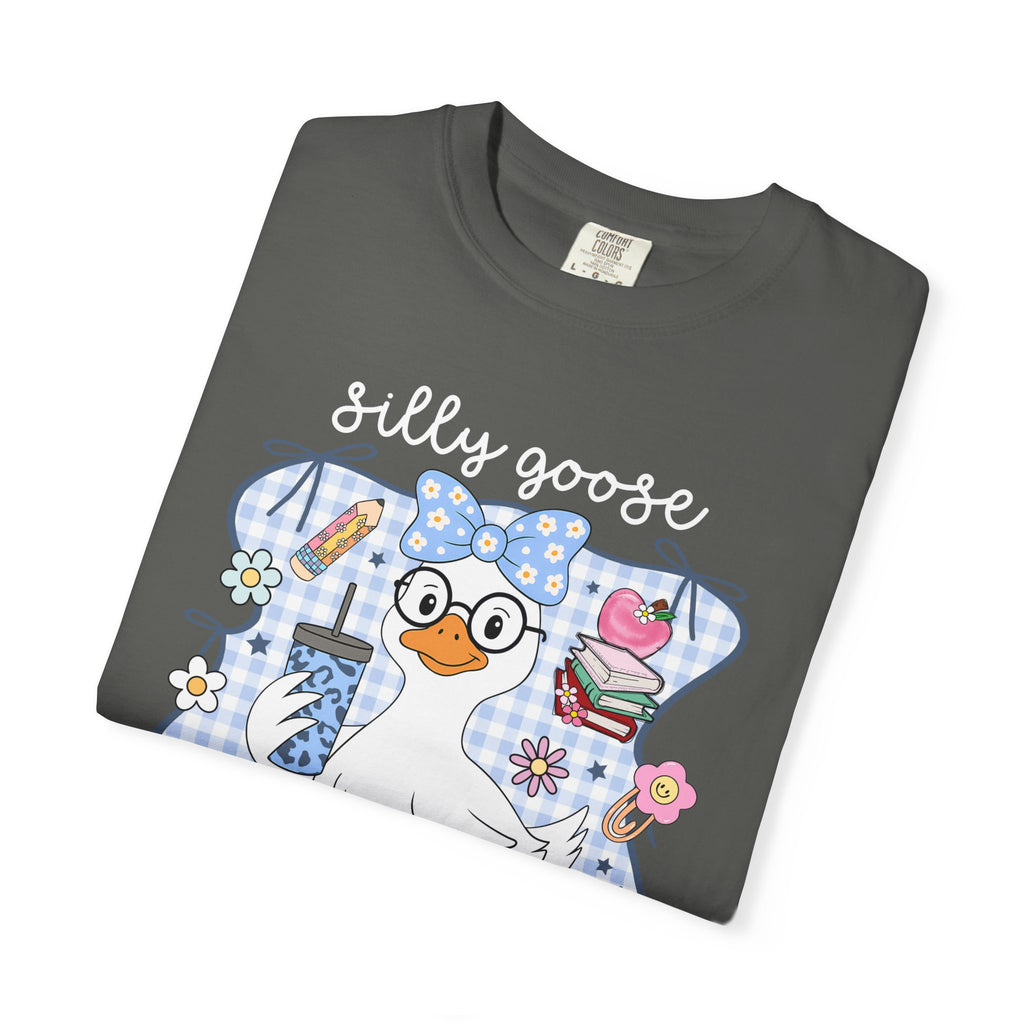 Duck with Blue Gingham Bow Tee — Cute Farm Animal Graphic T-Shirt