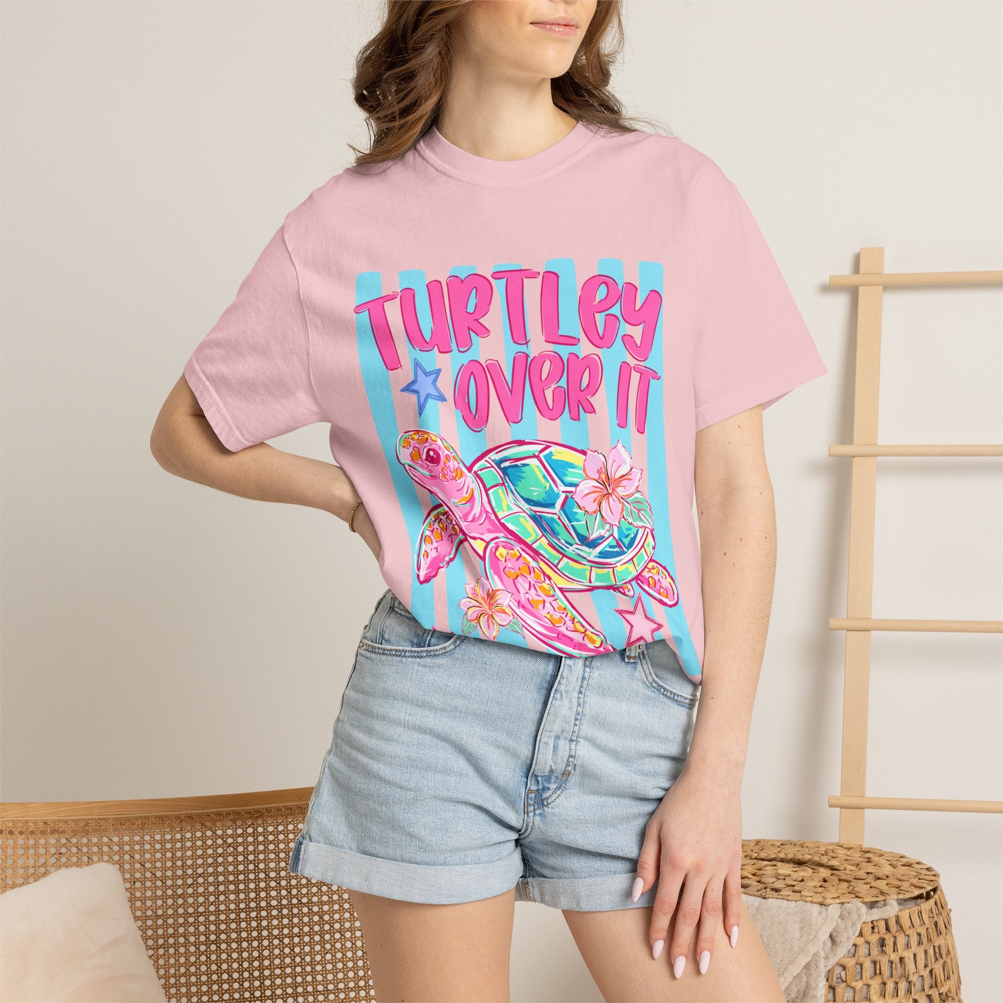 Turtley Over It Sea Turtle Graphic T-Shirt
