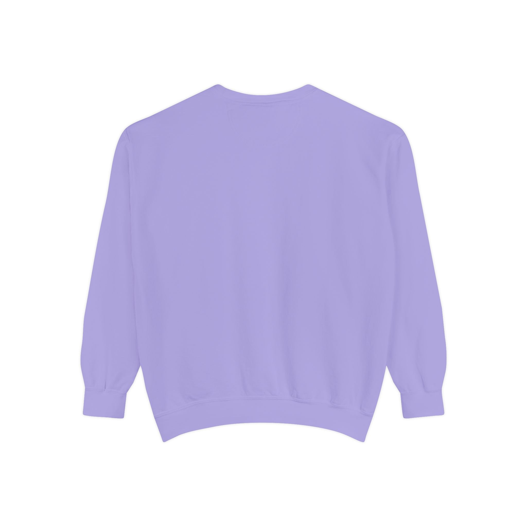 Duck Graphic Sweatshirt — Watercolor Flying Duck on Coral Garment-Dyed Crewneck