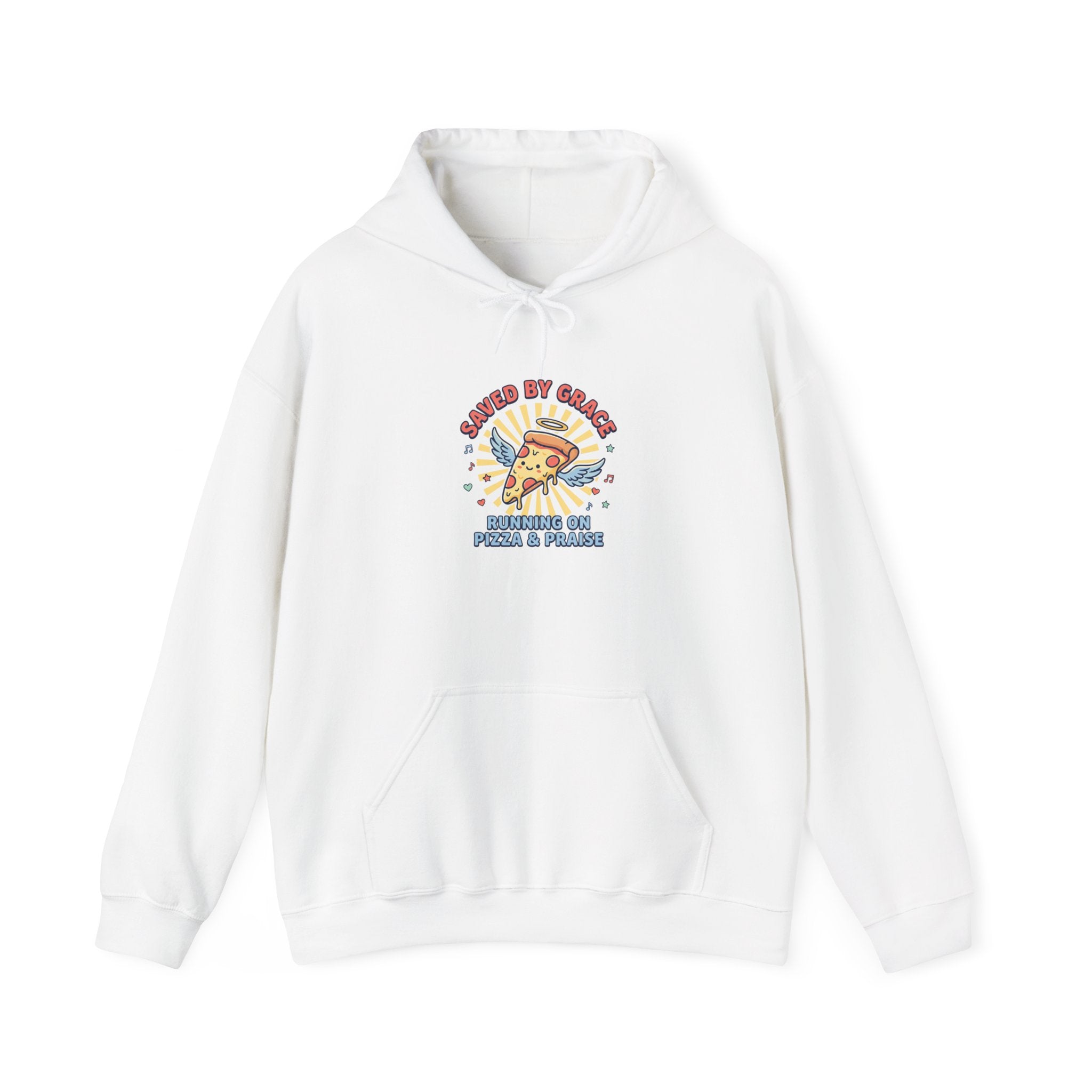 Saved By Grace Pizza & Prayers Hoodie | Christian memes, church camp retro