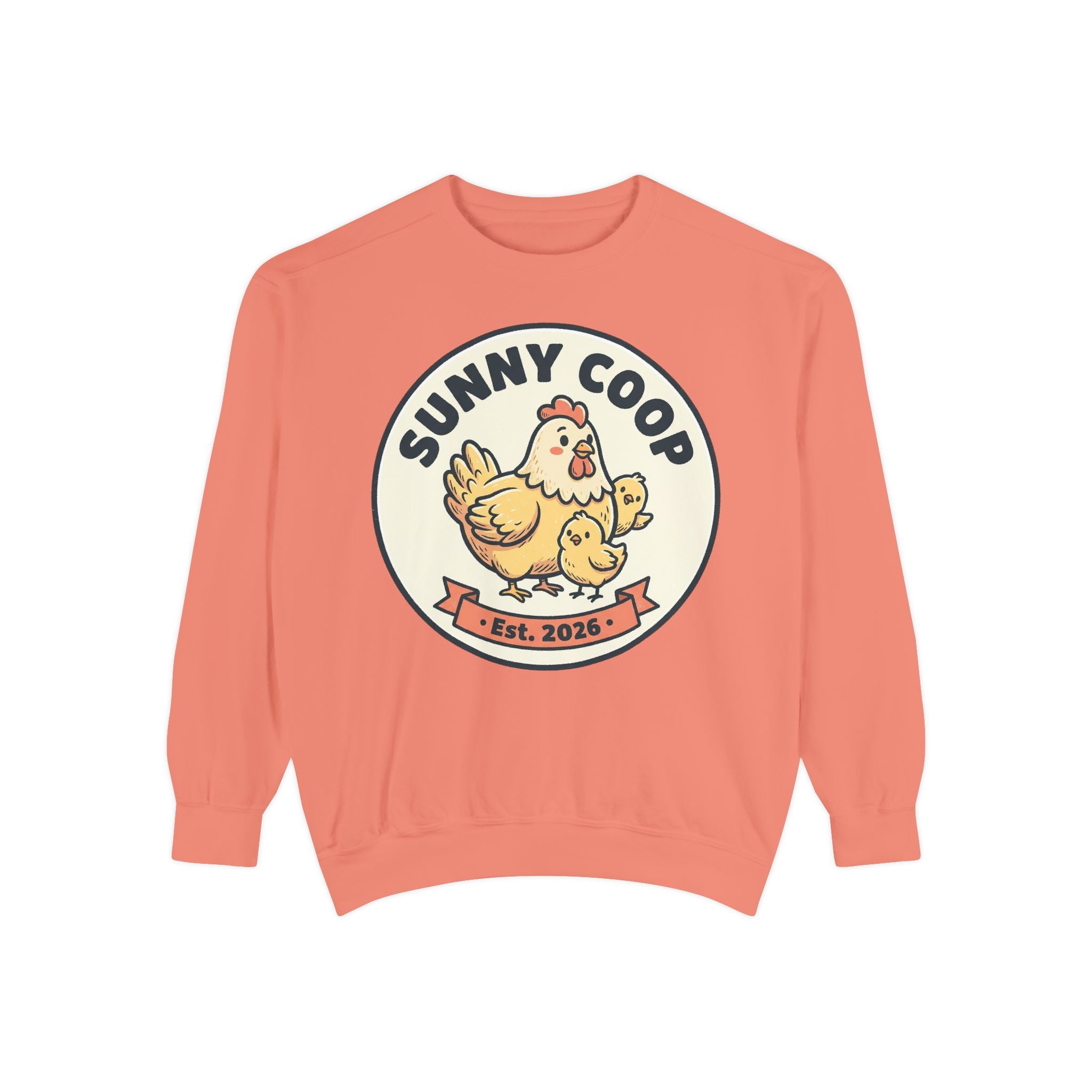 Sunny Coop Crewneck Sweatshirt — Chicken & Chick Farm Logo Pullover