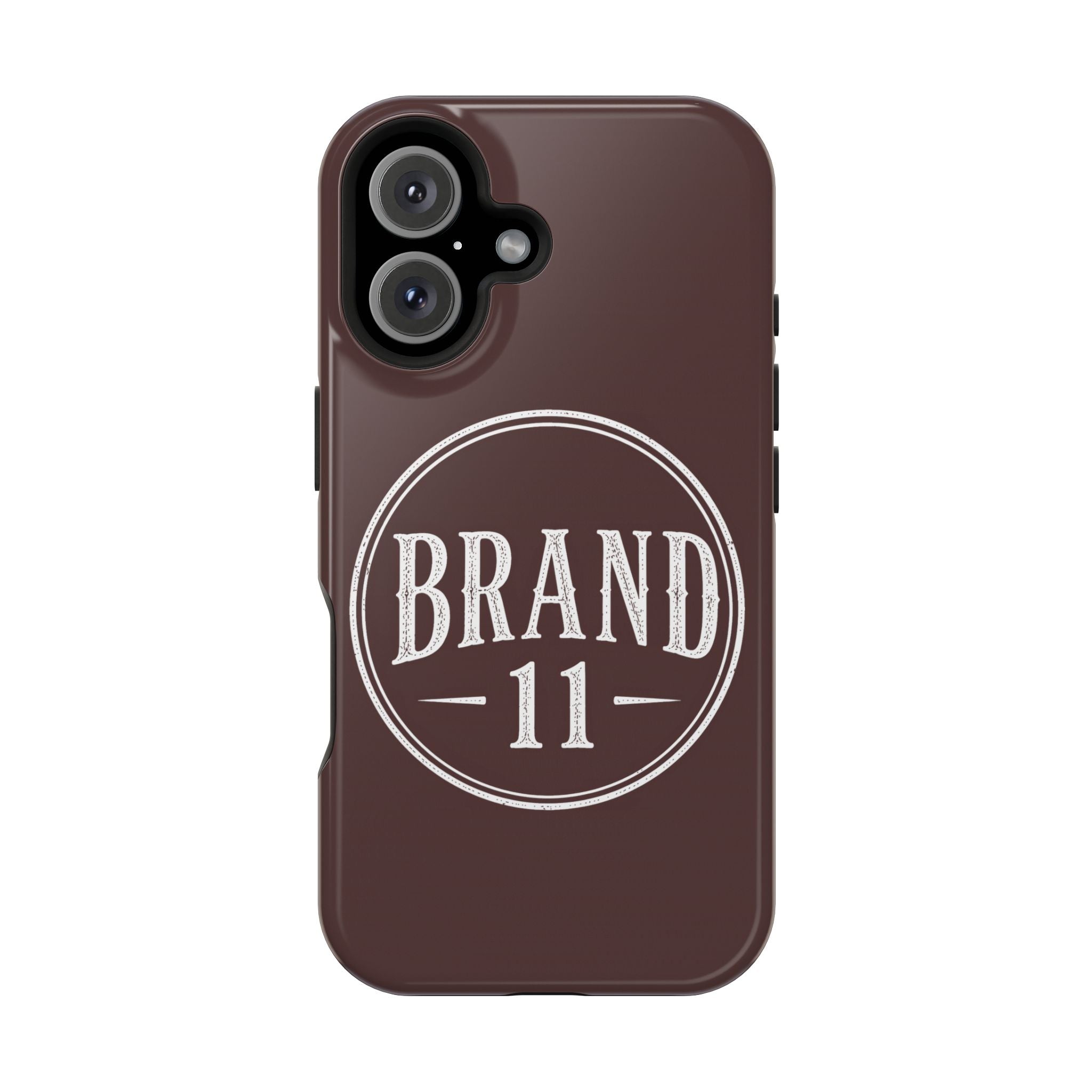 Magnetic Impact-Resistant Phone Case — Vintage 'Brand 11' Logo, MagSafe-Compatible Protective Cover