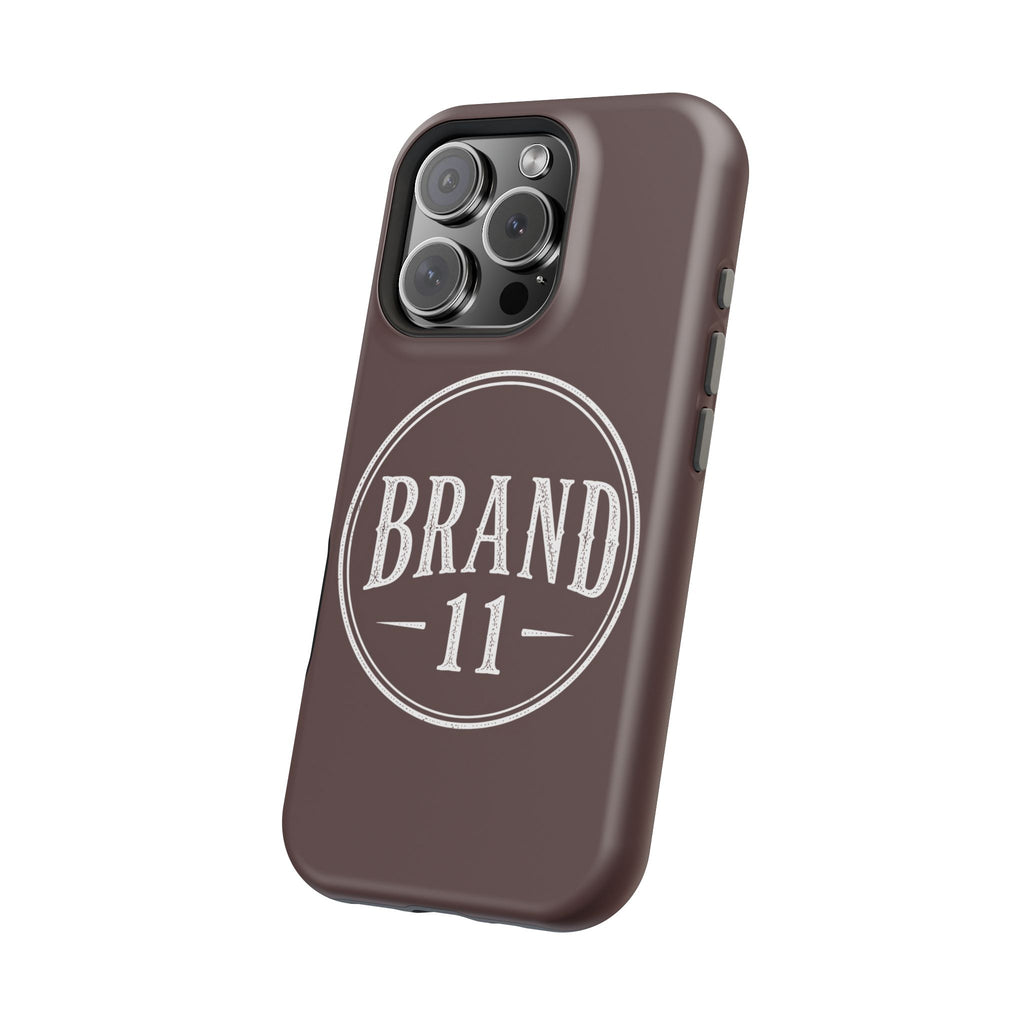Magnetic Impact-Resistant Phone Case — Vintage 'Brand 11' Logo, MagSafe-Compatible Protective Cover