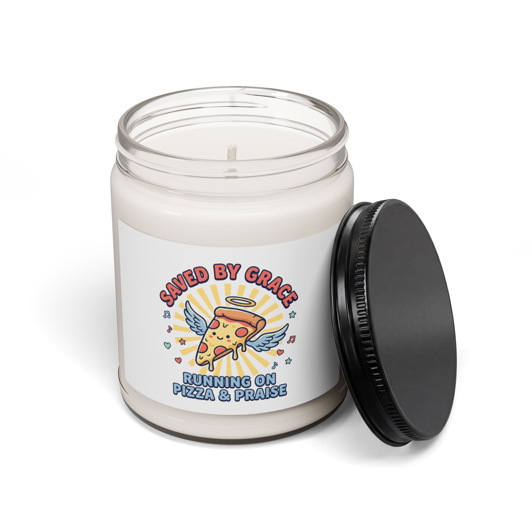 Saved by Grace Pizza Candle | Christian memes, faith humor