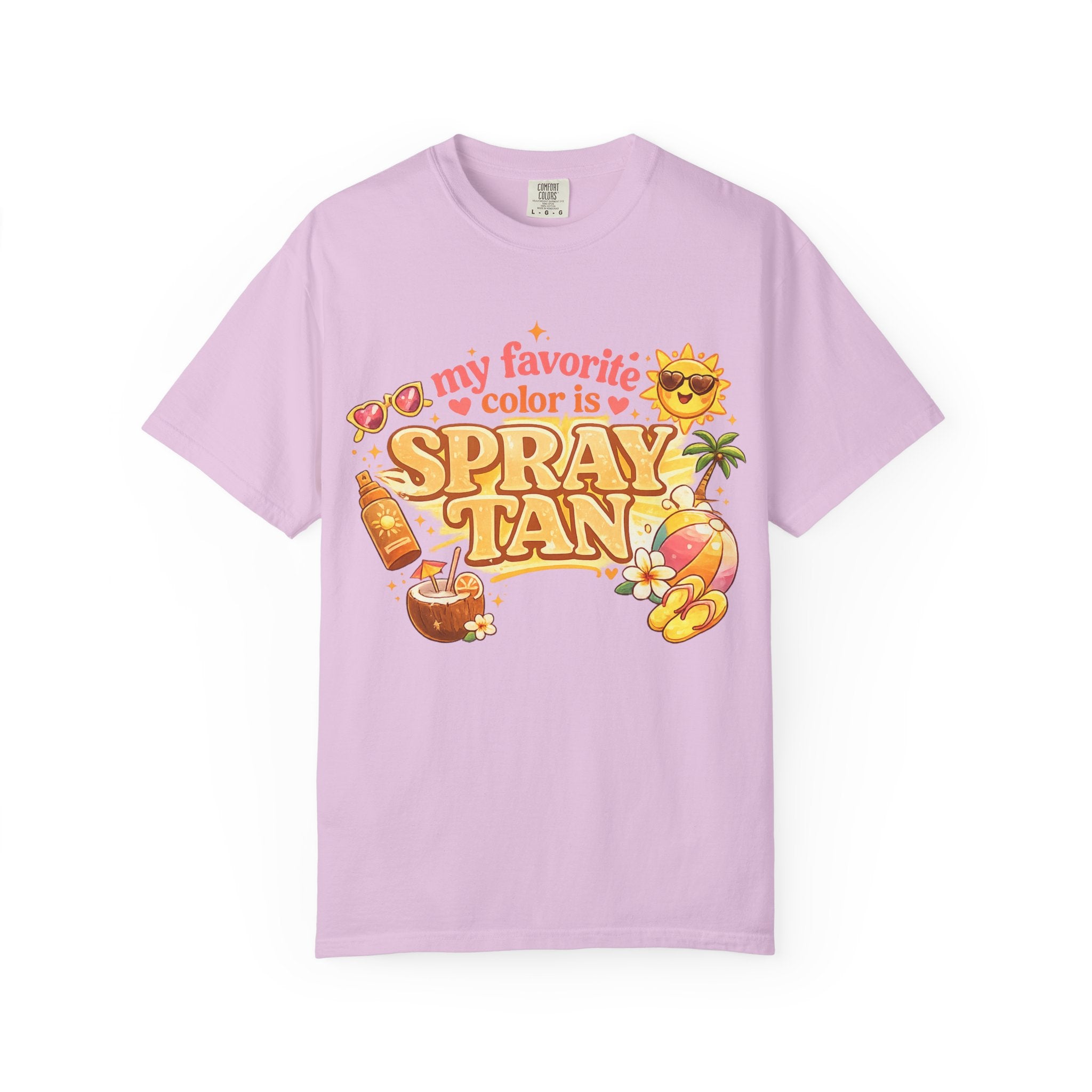 Spray Tan Retro Beach T-Shirt — "My Favorite Color is Spray Tan"