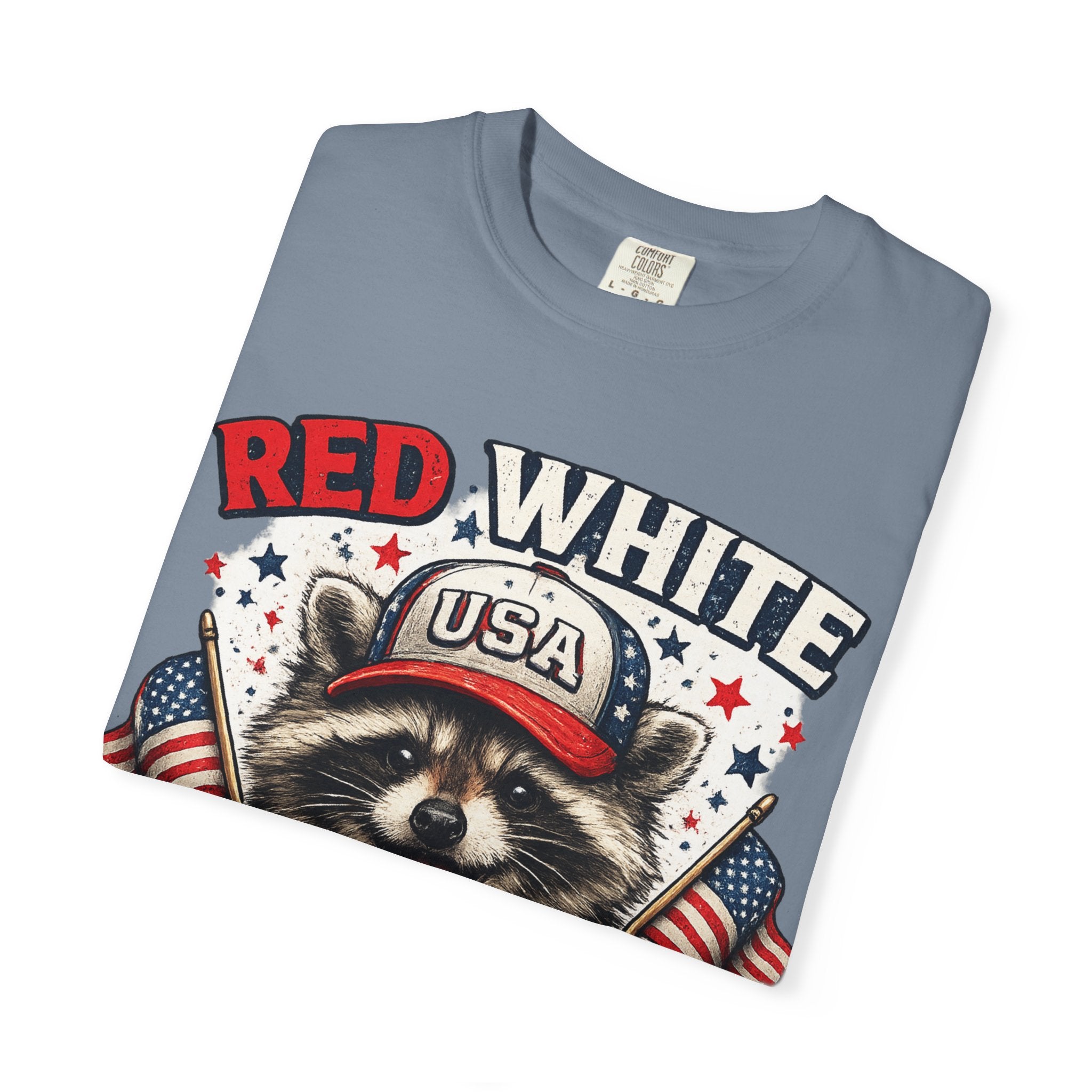 Patriotic Raccoon 'Red White and Feral' T-Shirt