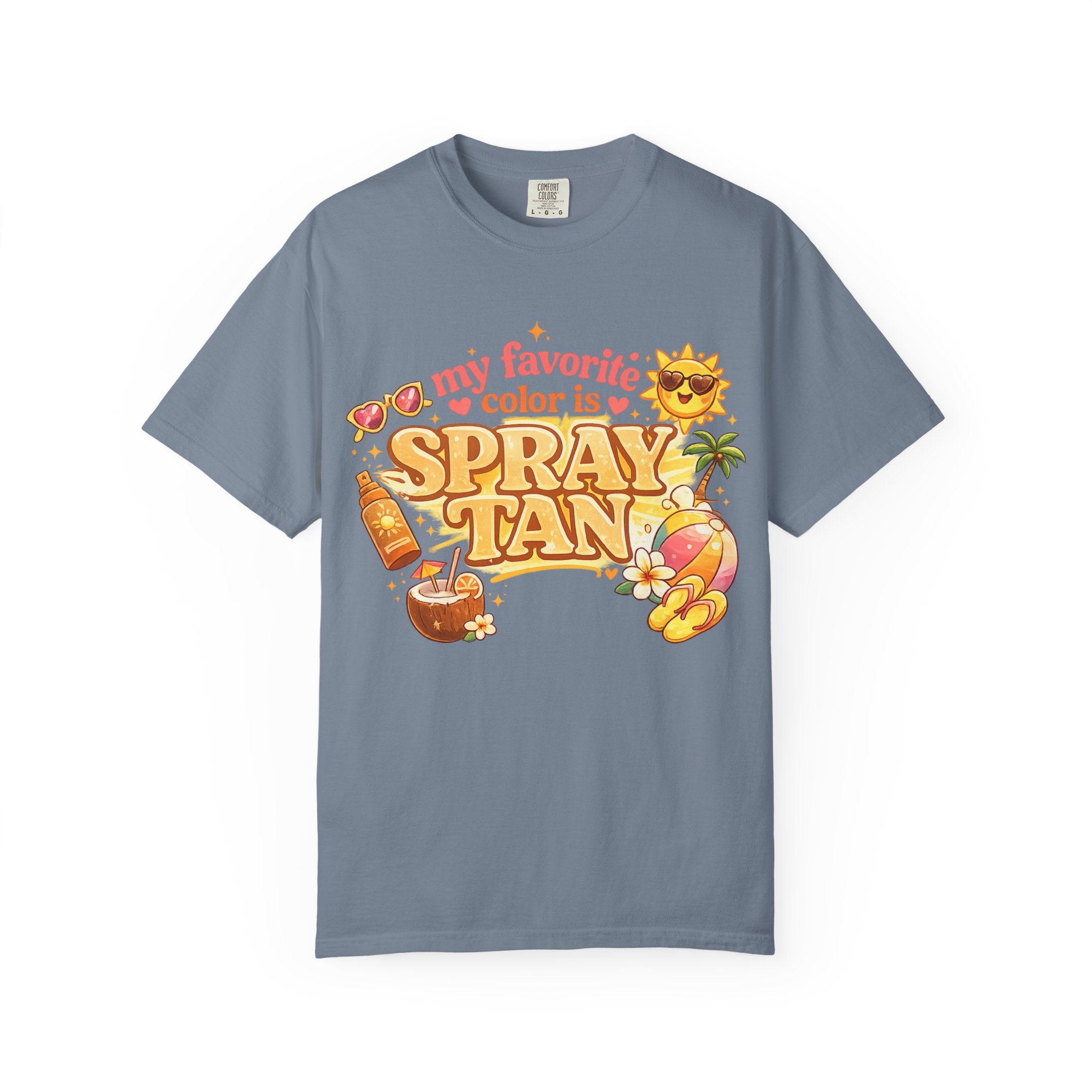 Spray Tan Retro Beach T-Shirt — "My Favorite Color is Spray Tan"