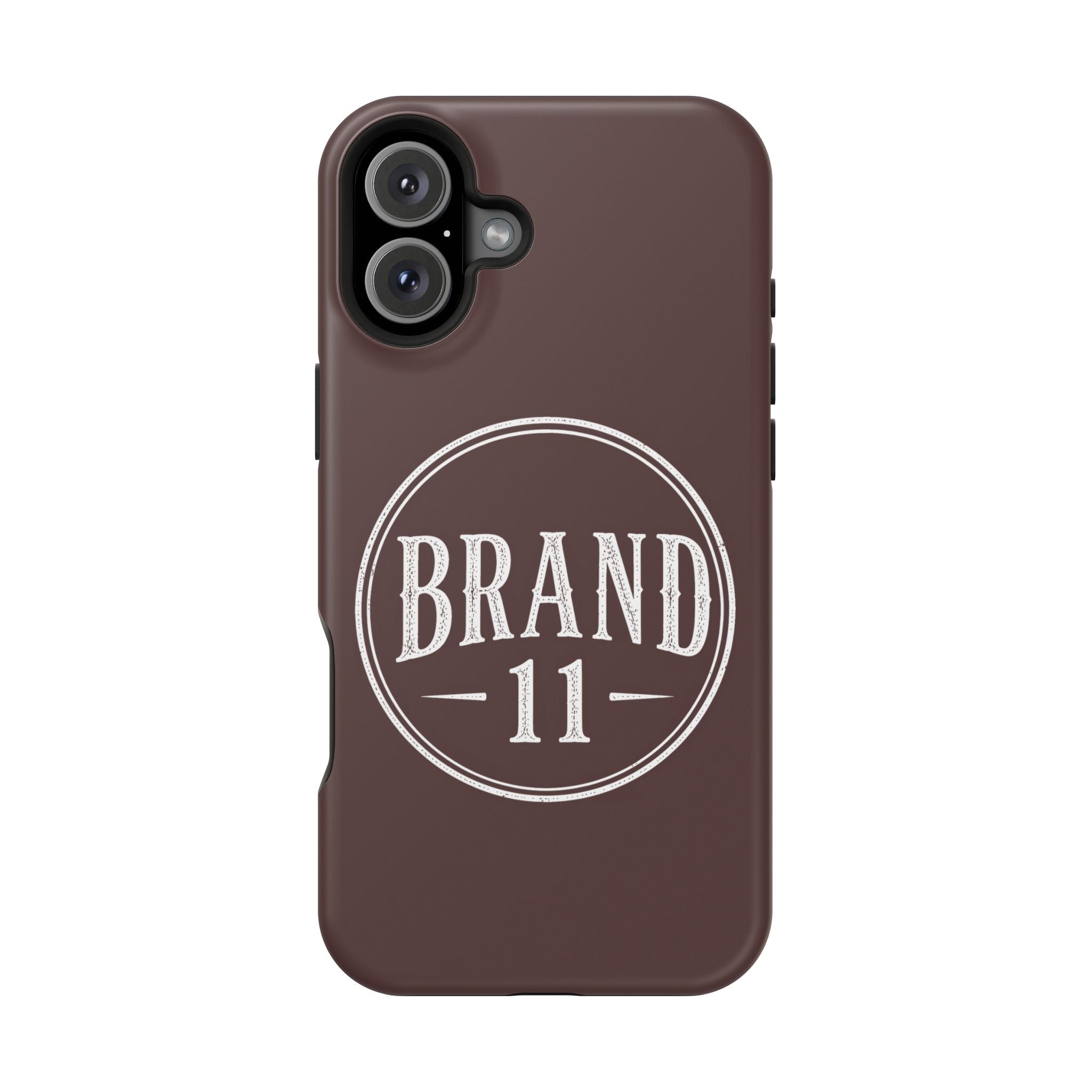 Magnetic Impact-Resistant Phone Case — Vintage 'Brand 11' Logo, MagSafe-Compatible Protective Cover