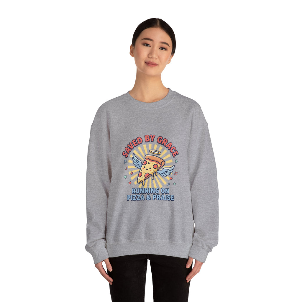 Saved by Grace Crewneck Sweatshirt | Christian memes, church camp retro