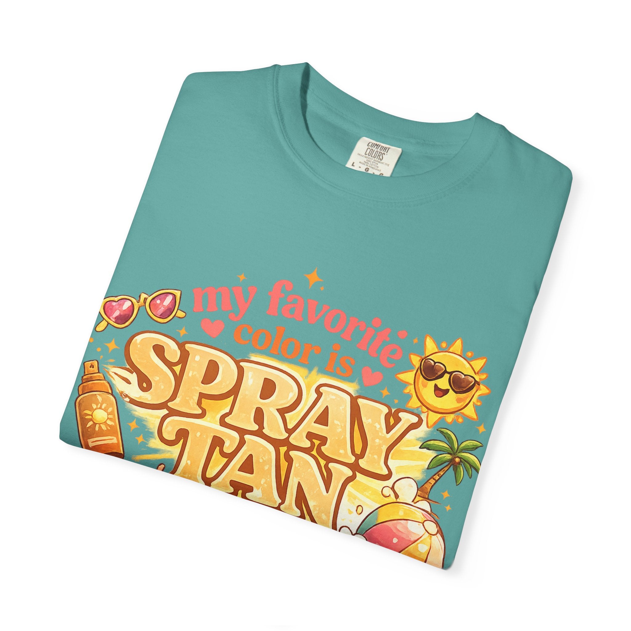 Spray Tan Retro Beach T-Shirt — "My Favorite Color is Spray Tan"