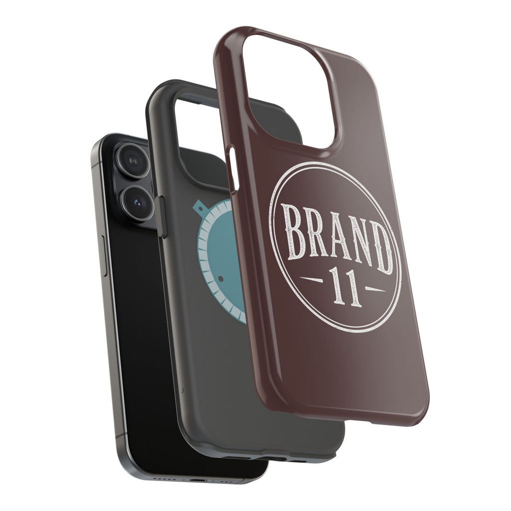 Magnetic Impact-Resistant Phone Case — Vintage 'Brand 11' Logo, MagSafe-Compatible Protective Cover