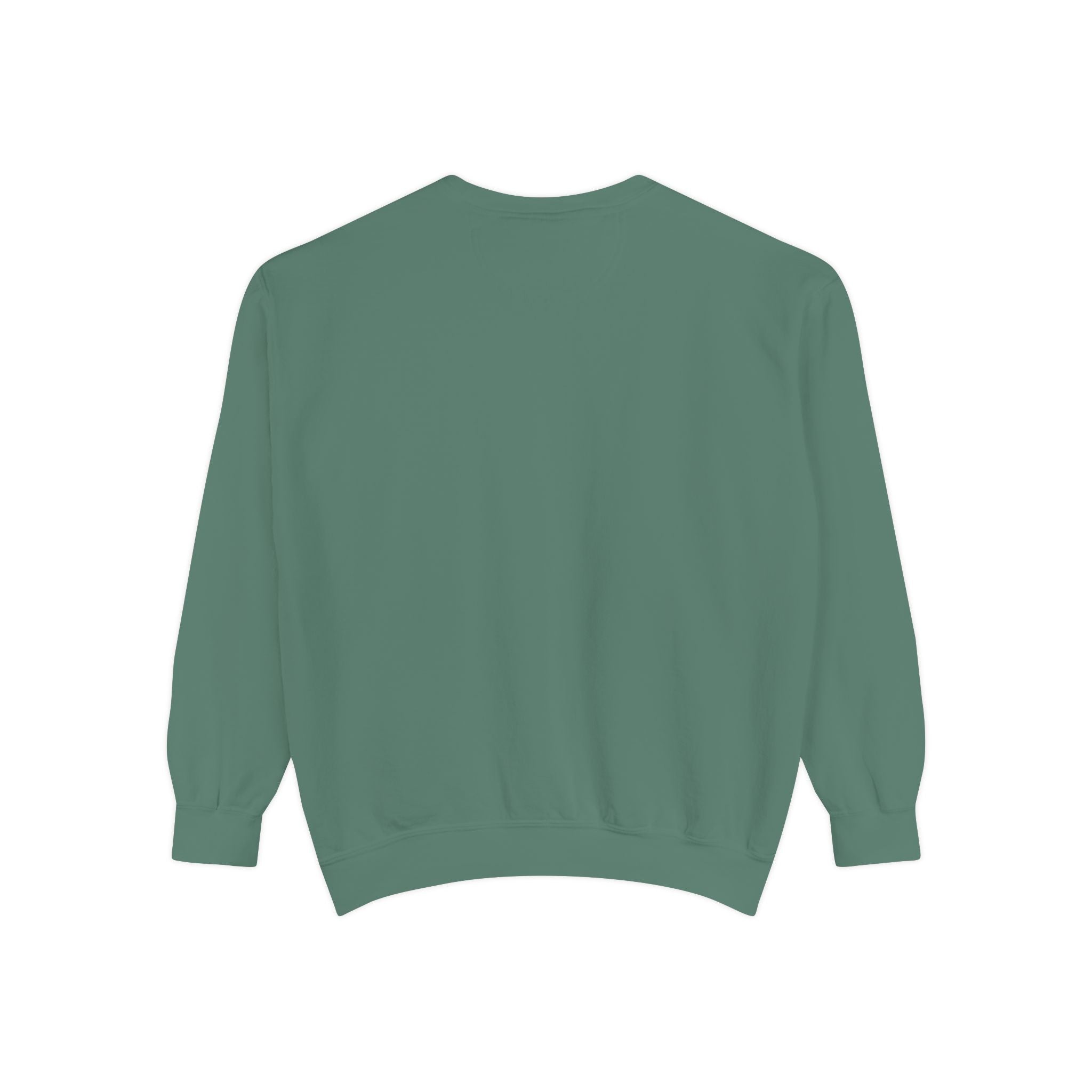 Duck Graphic Sweatshirt — Watercolor Flying Duck on Coral Garment-Dyed Crewneck