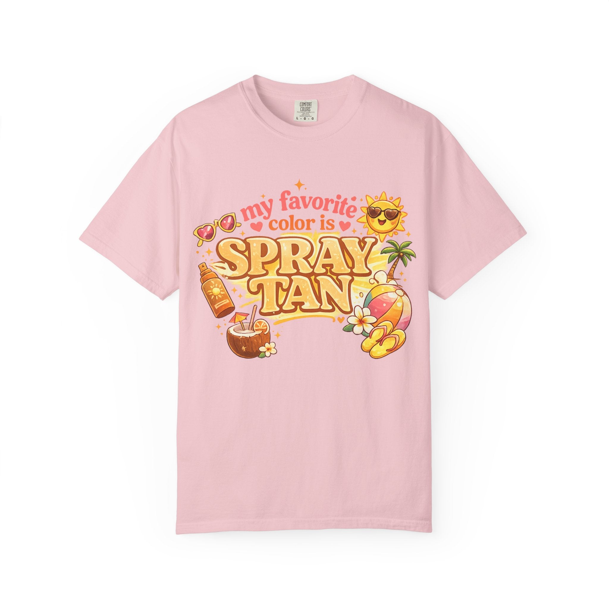 Spray Tan Retro Beach T-Shirt — "My Favorite Color is Spray Tan"