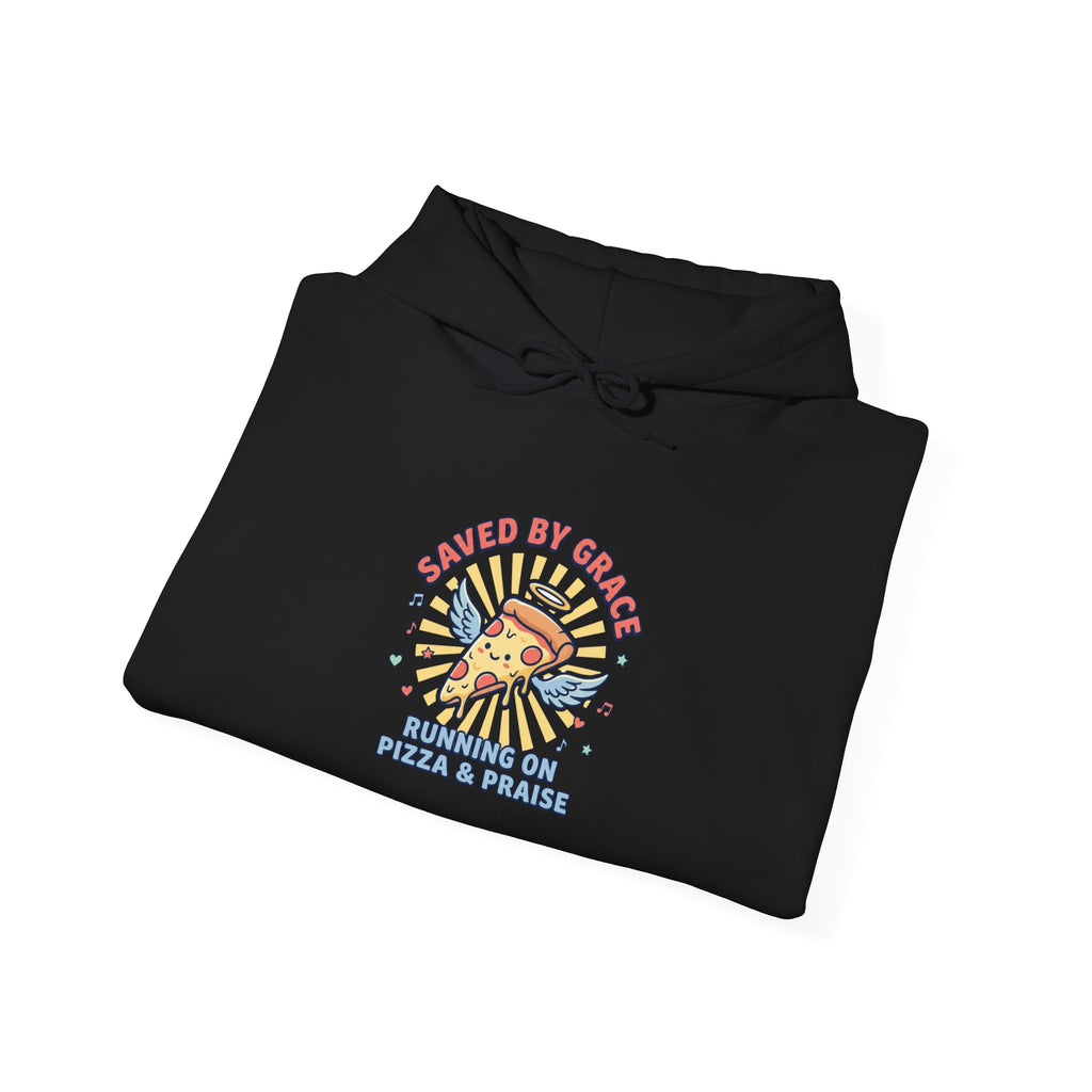 Saved By Grace Pizza & Prayers Hoodie | Christian memes, church camp retro