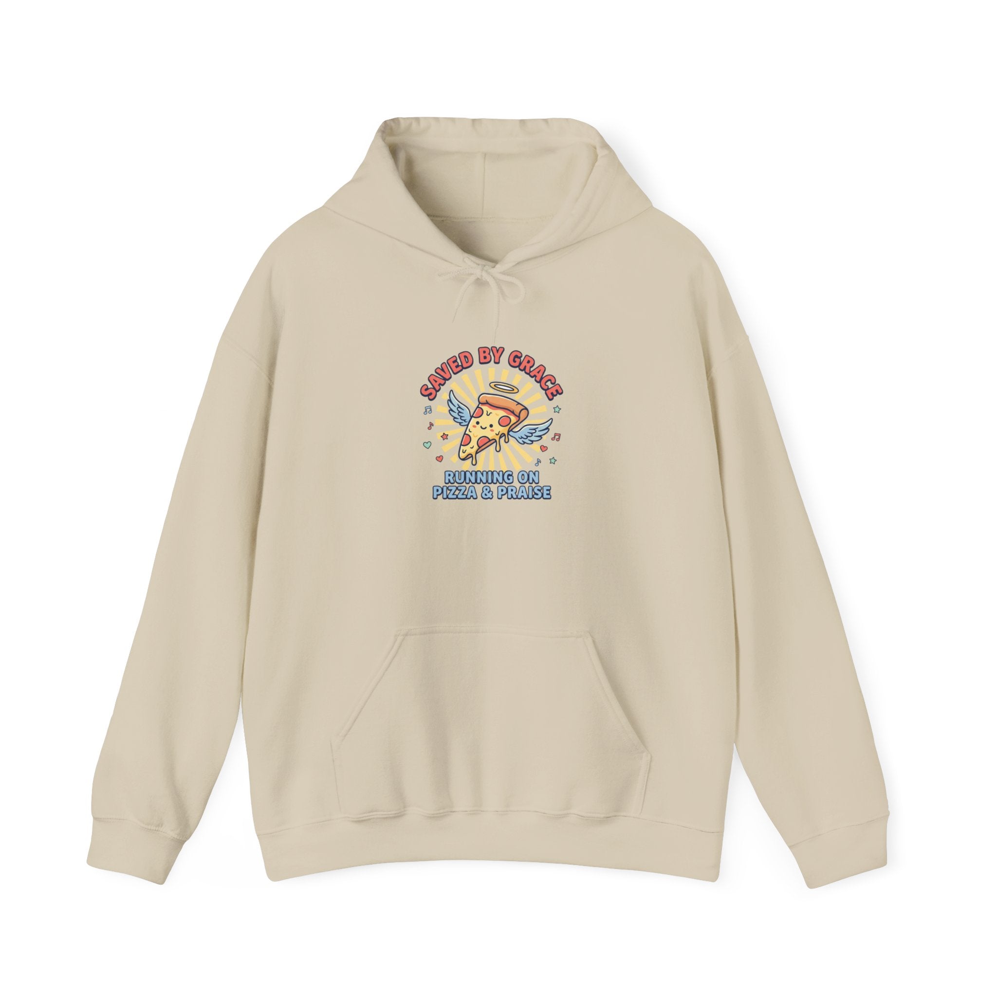Saved By Grace Pizza & Prayers Hoodie | Christian memes, church camp retro