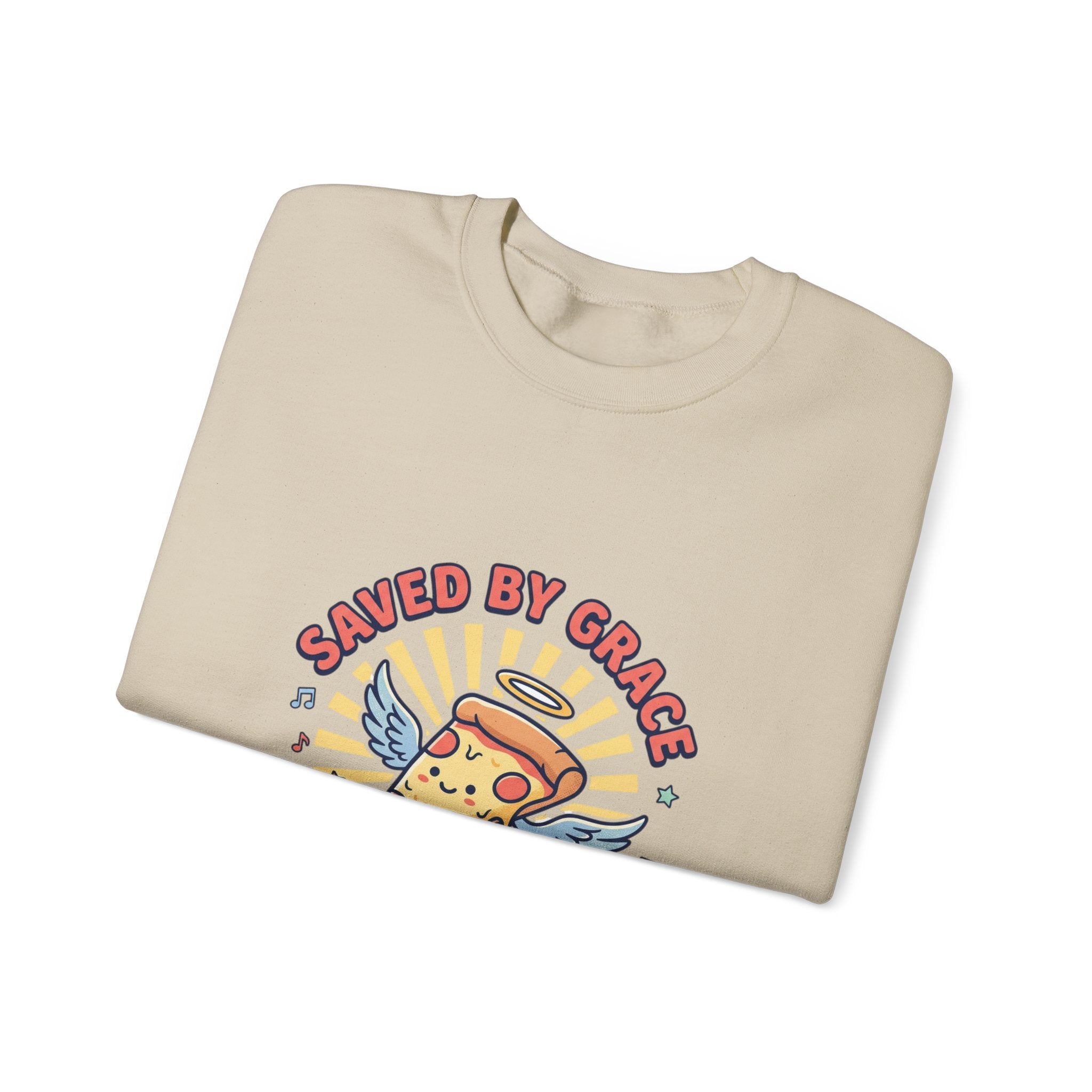 Saved by Grace Crewneck Sweatshirt | Christian memes, church camp retro