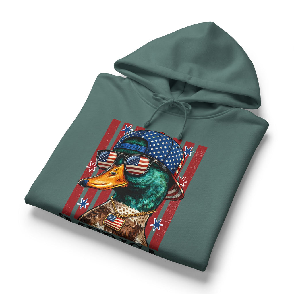 Duck 'Merica Hoodie — Patriotic Americana Graphic Pullover