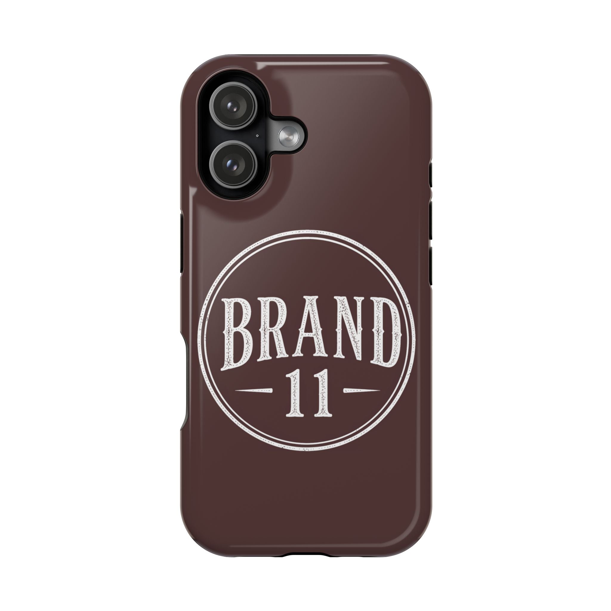 Magnetic Impact-Resistant Phone Case — Vintage 'Brand 11' Logo, MagSafe-Compatible Protective Cover